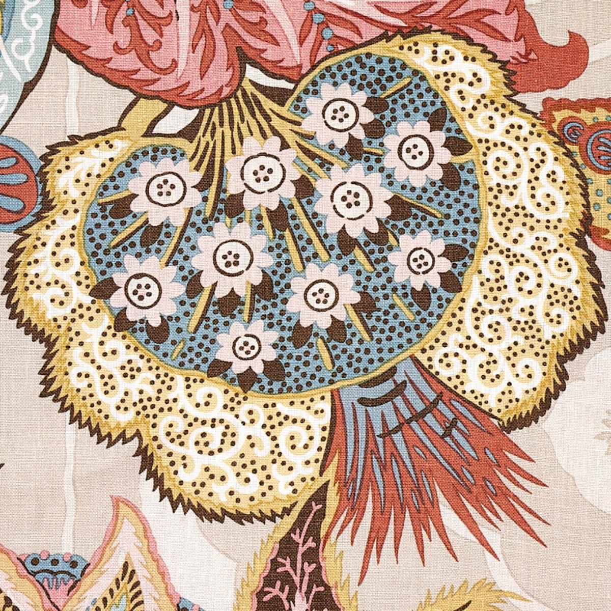 Zanzibar Linen Print - Pink Fabrics | Schumacher