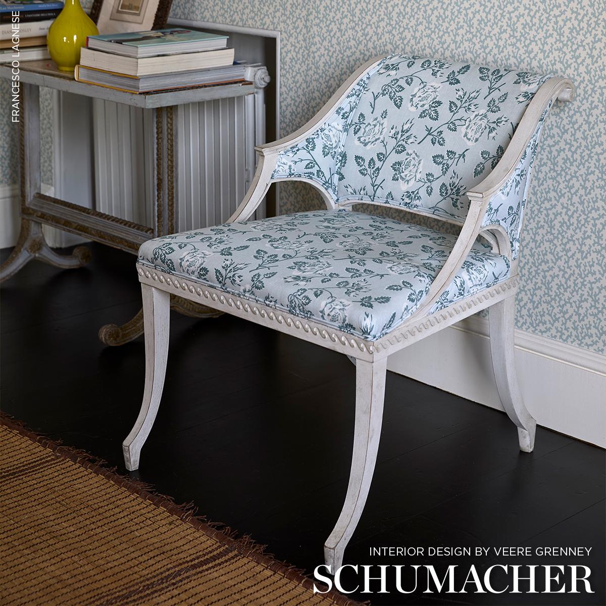 Folly - Orpington Blue Fabrics | Schumacher