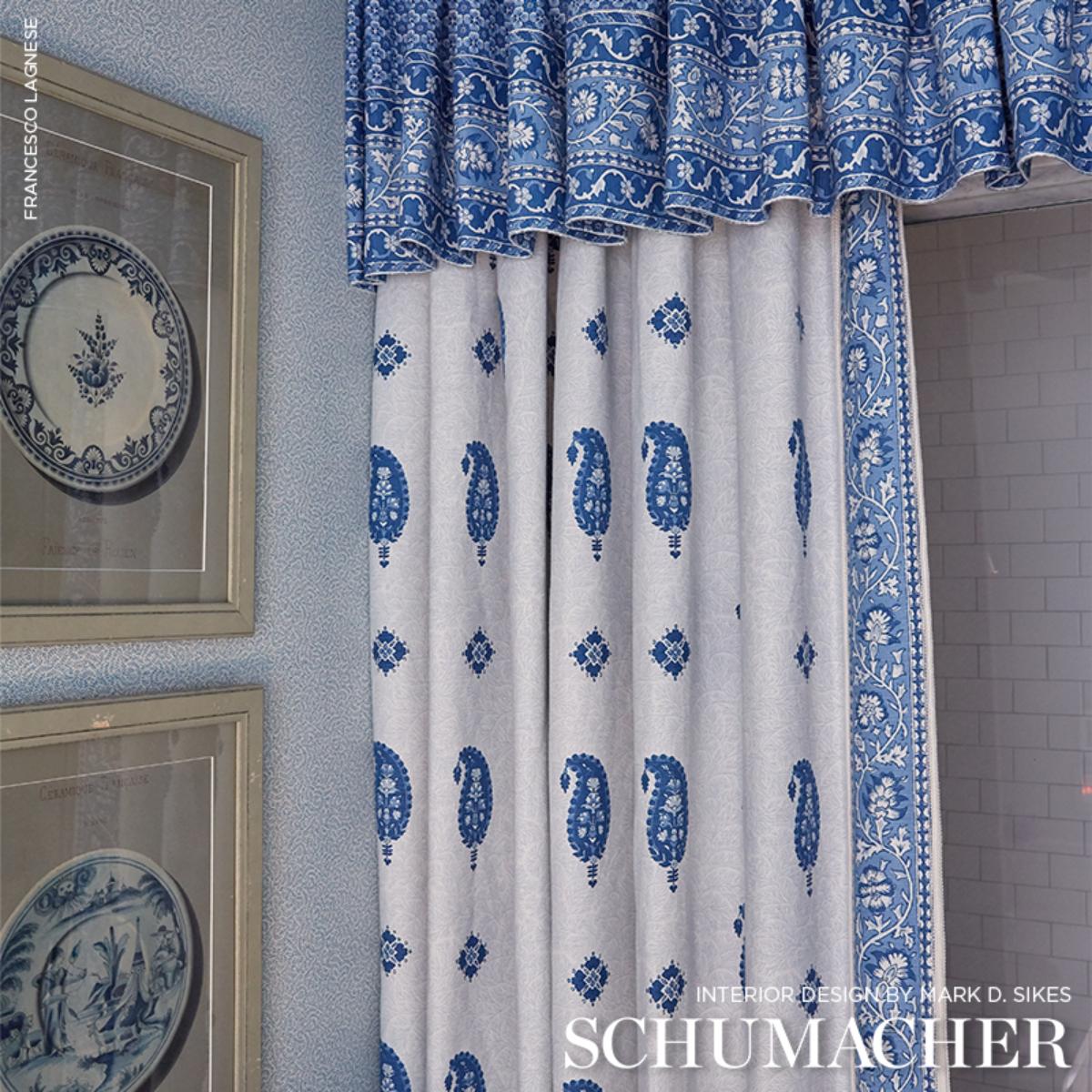 Ojai Paisley - Indigo Fabrics | Schumacher