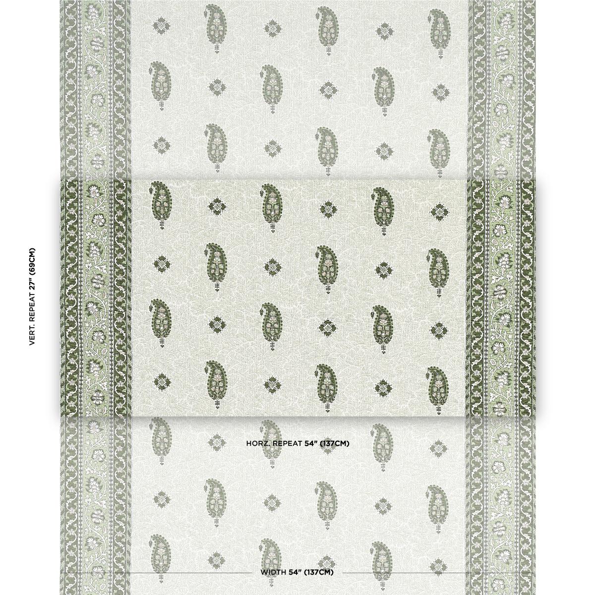 Ojai Paisley - Leaf Green Fabrics | Schumacher