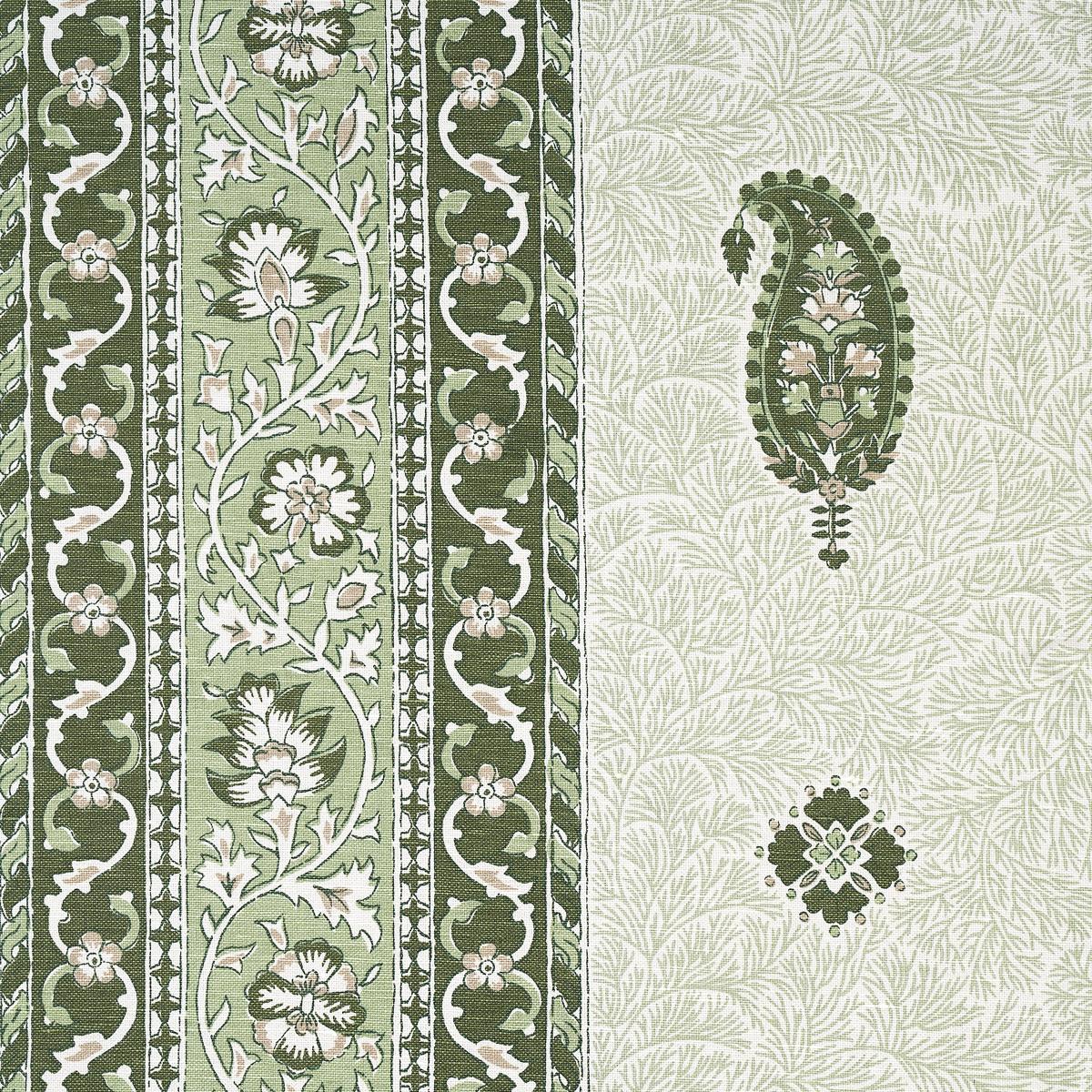 Ojai Paisley - Leaf Green Fabrics | Schumacher