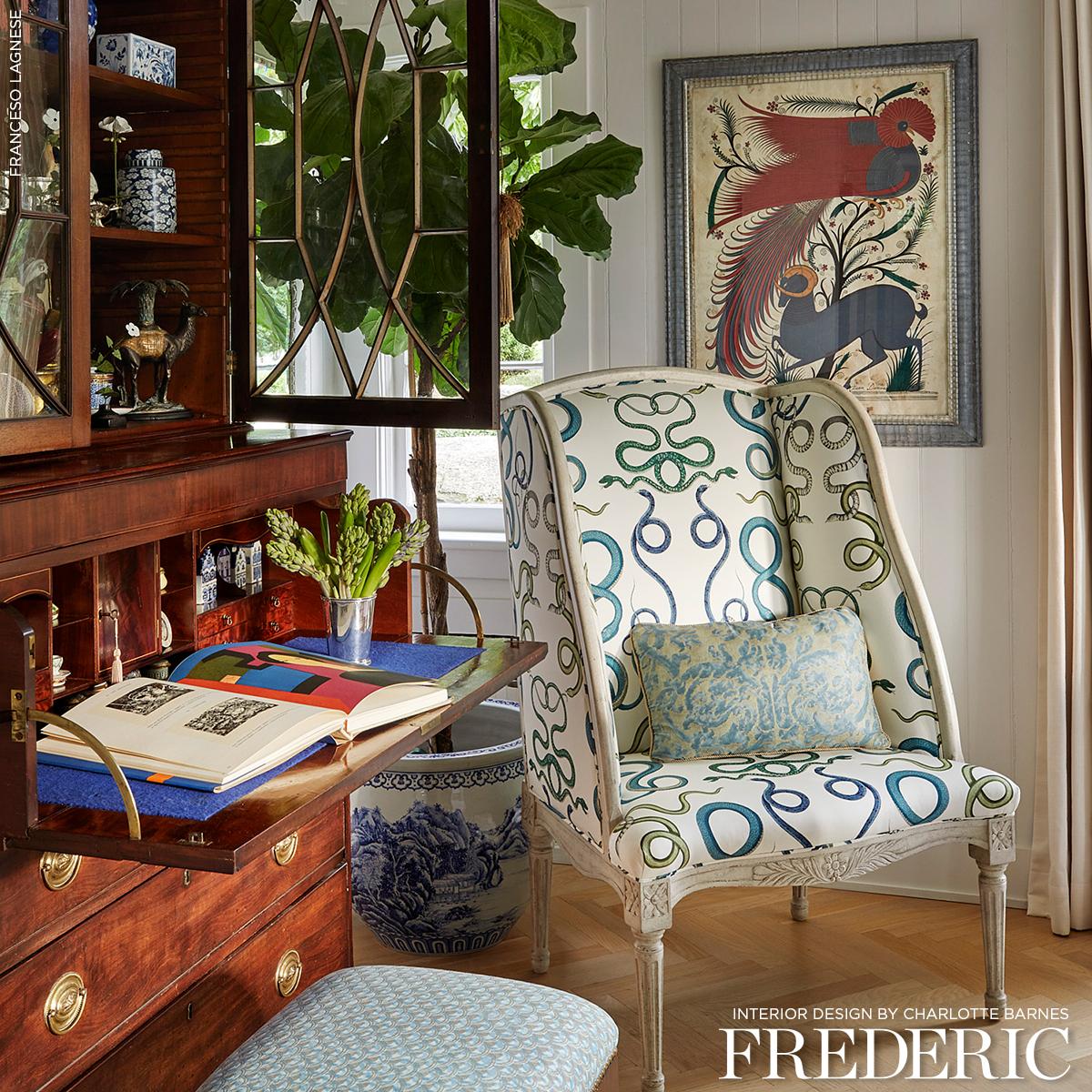 Giove - Emerald & Sapphire Fabrics | Schumacher