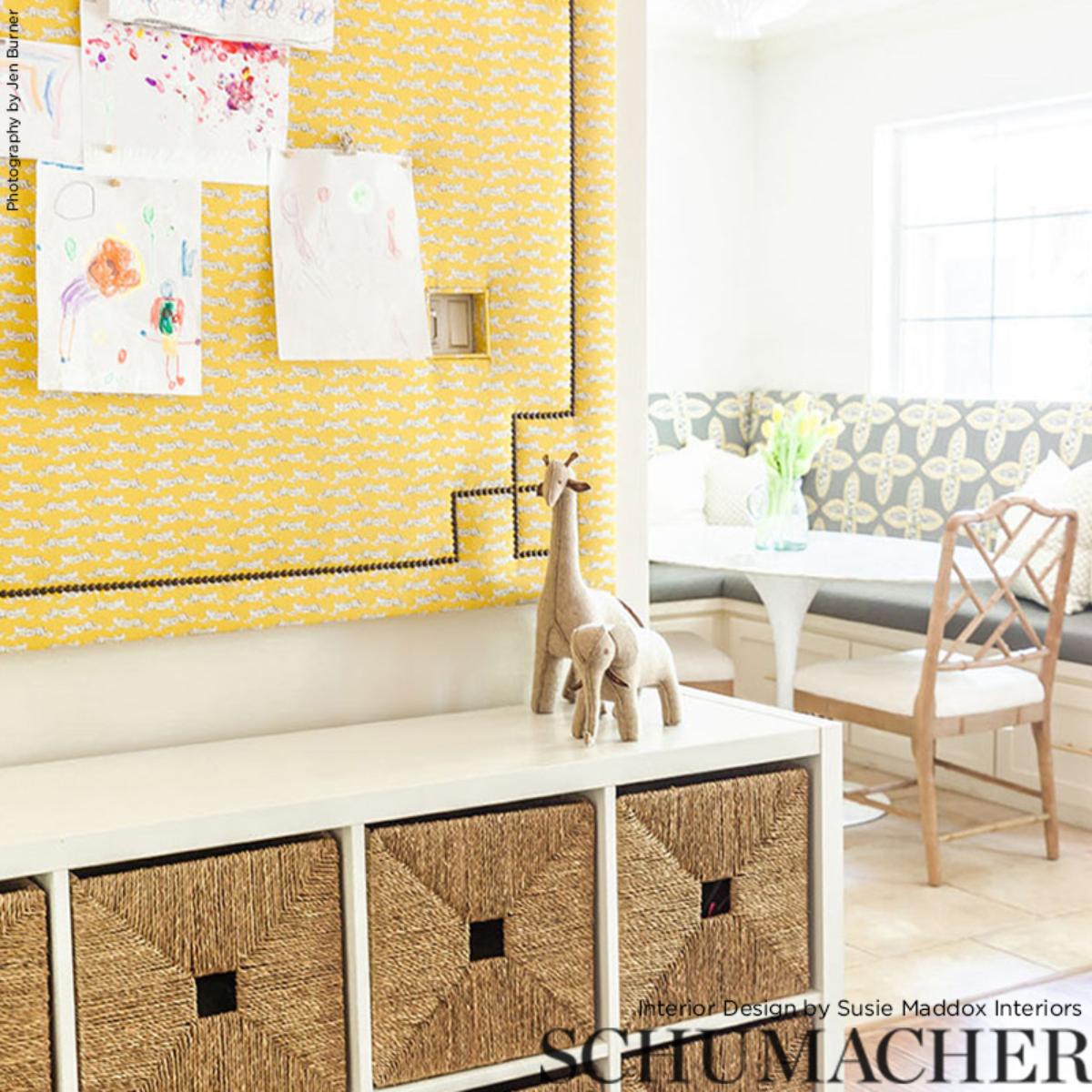 Leaping Leopards - Yellow Fabrics | Schumacher