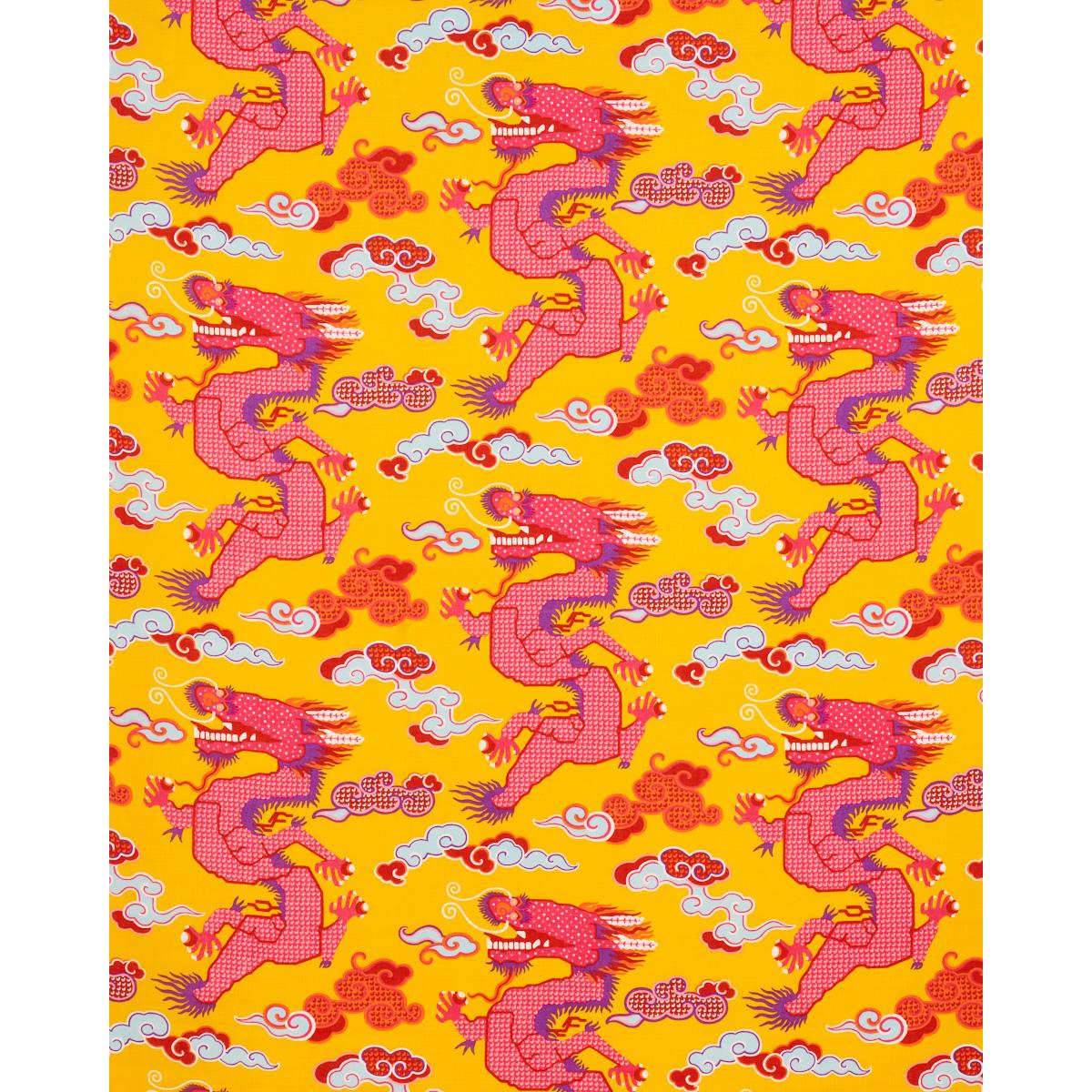 Magical Ming Dragon - Yellow Fabrics | Schumacher