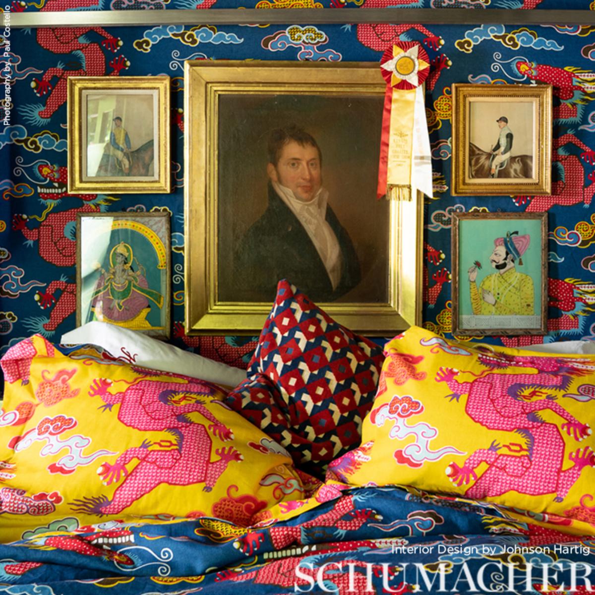 Magical Ming Dragon - Yellow Fabrics | Schumacher