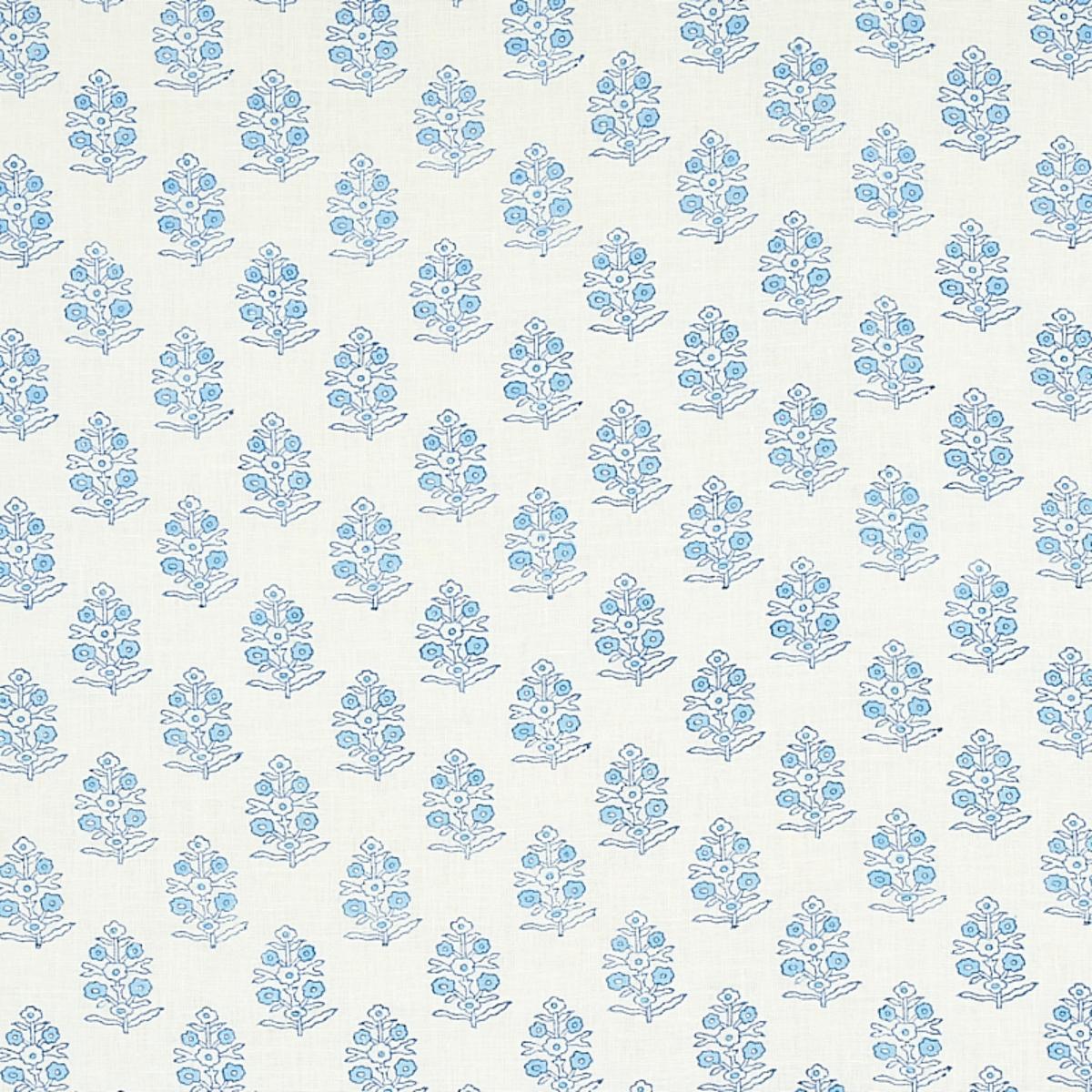 Aditi Hand-Block Print - Blue Fabrics | Schumacher