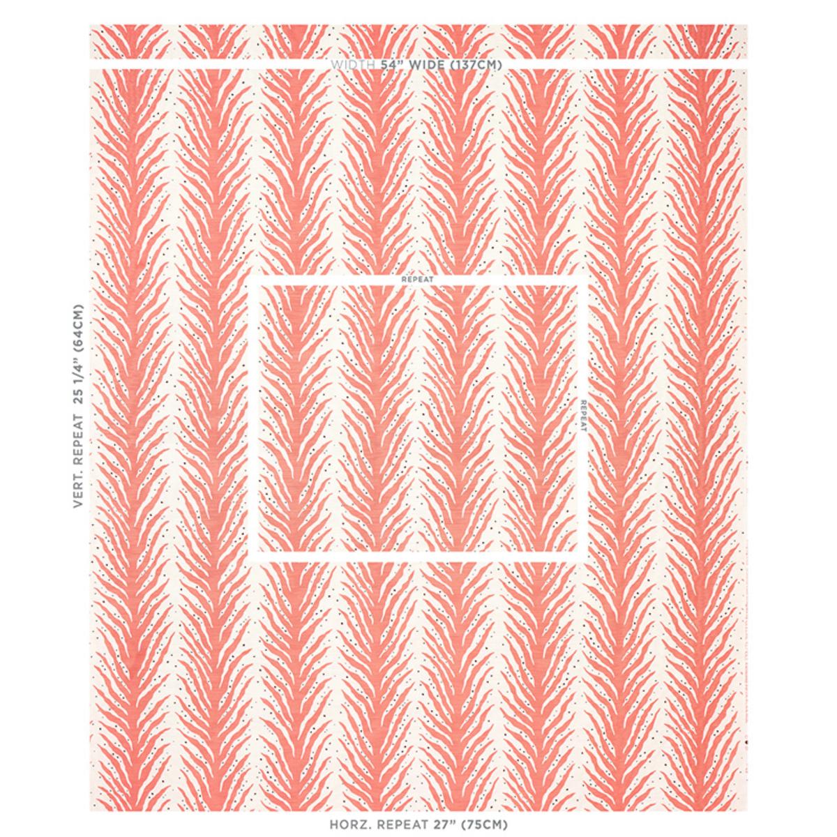 Creeping Fern Print - Coral Fabrics | Schumacher