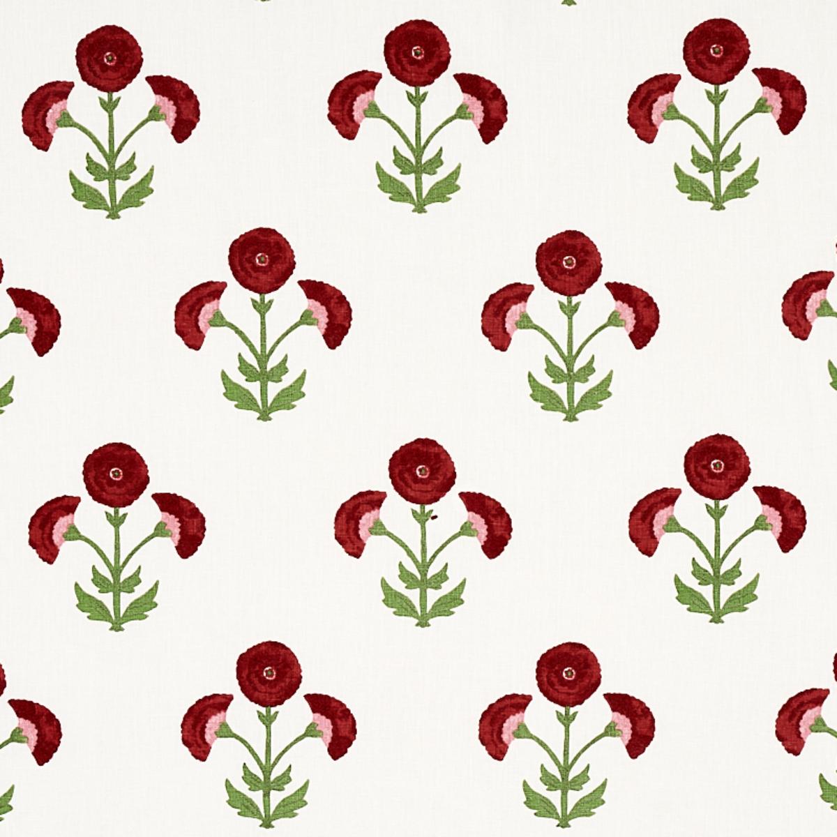わ 2pack Saranda Flower Embroidery - Cardinal Fabrics | Schumacher