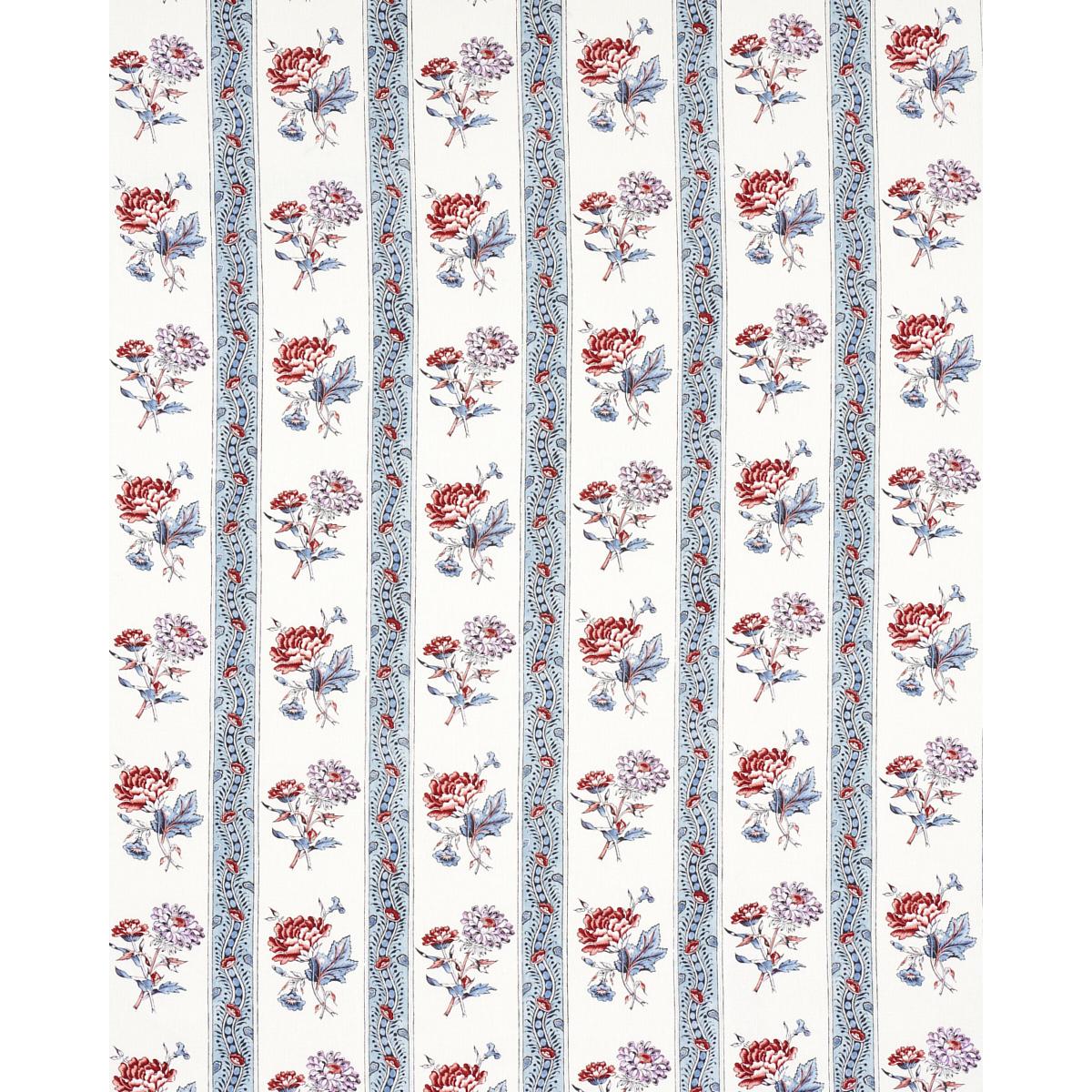 Ariana Floral Stripe - Pearlware Blue Fabrics | Schumacher