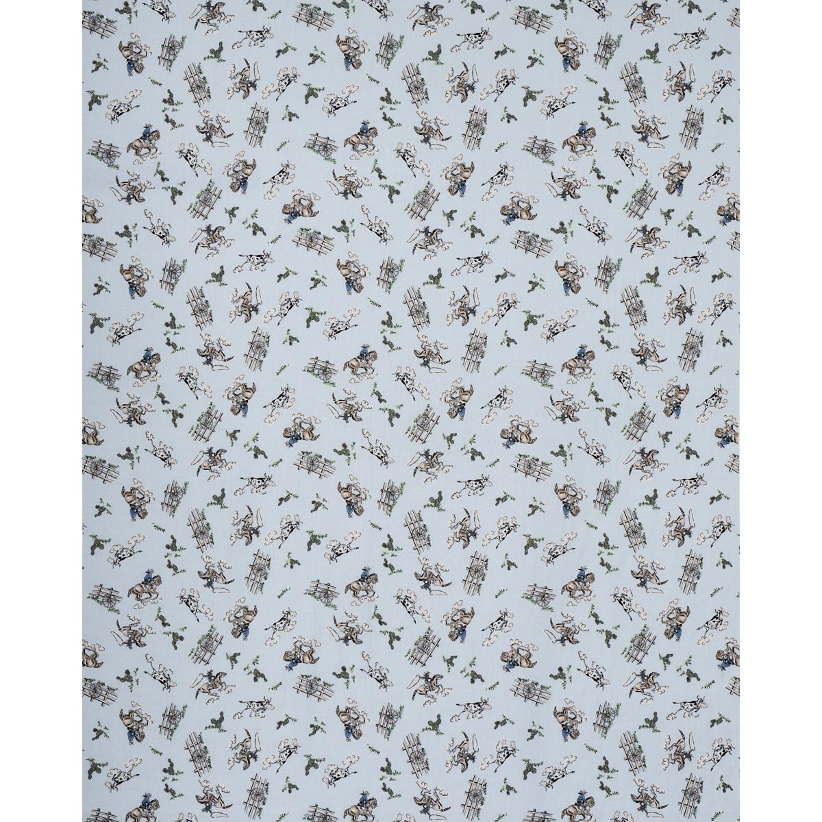 Wild West Performance Linen - Blue Fabrics | Schumacher