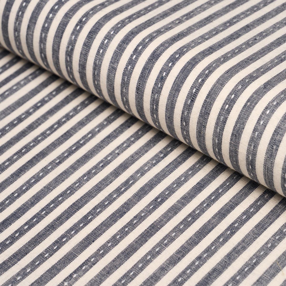 Mathis Ticking Stripe - Carbon Fabrics | Schumacher