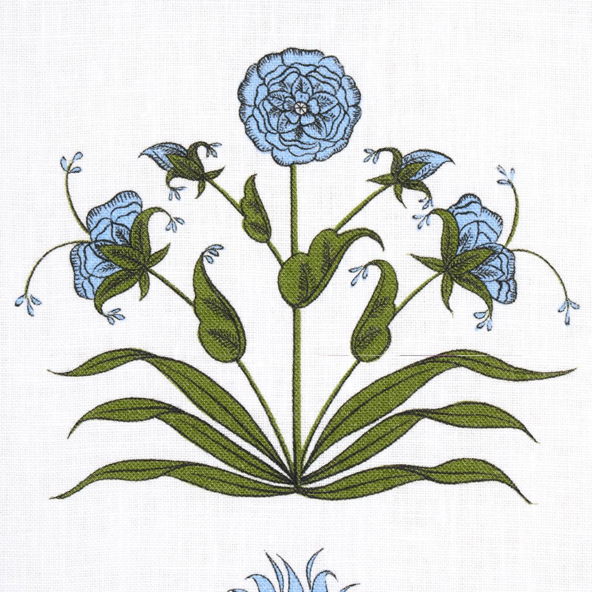Royal Poppy Stripe - Sky Fabrics | Schumacher