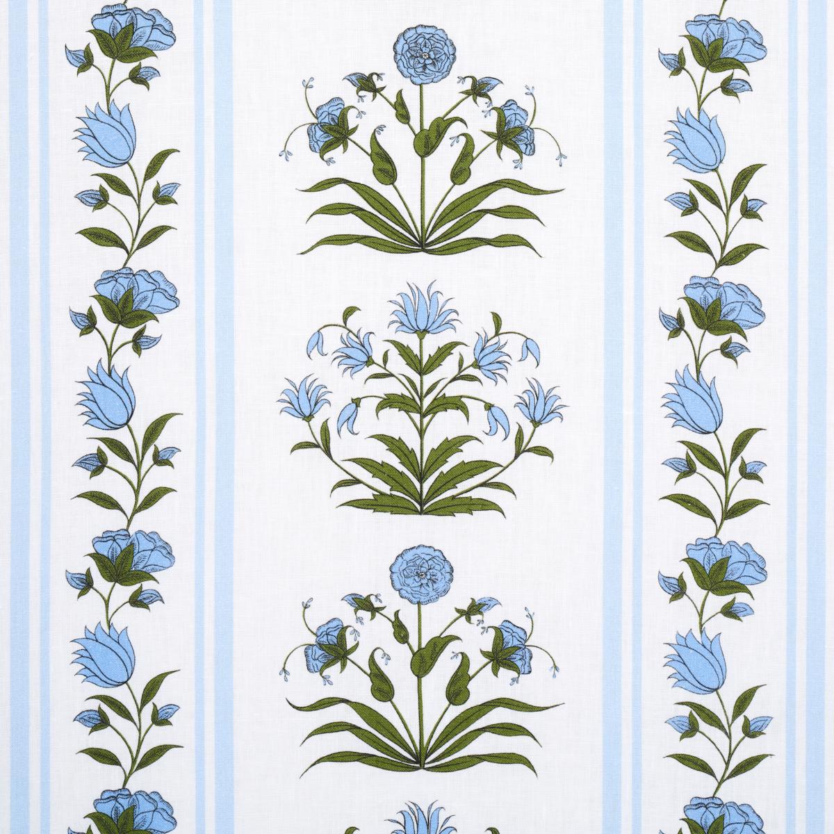 Royal Poppy Stripe - Sky Fabrics | Schumacher