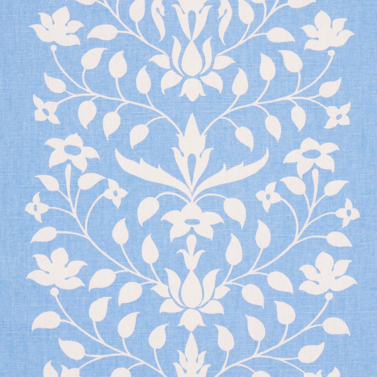 Jaipur Mughal Flower - Cornflower Blue Fabrics | Schumacher