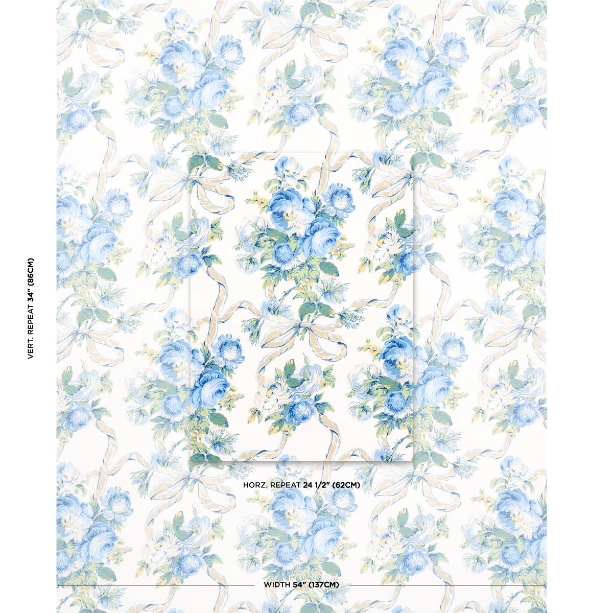 Queenies Floral Chintz - Porcelain Fabrics | Schumacher