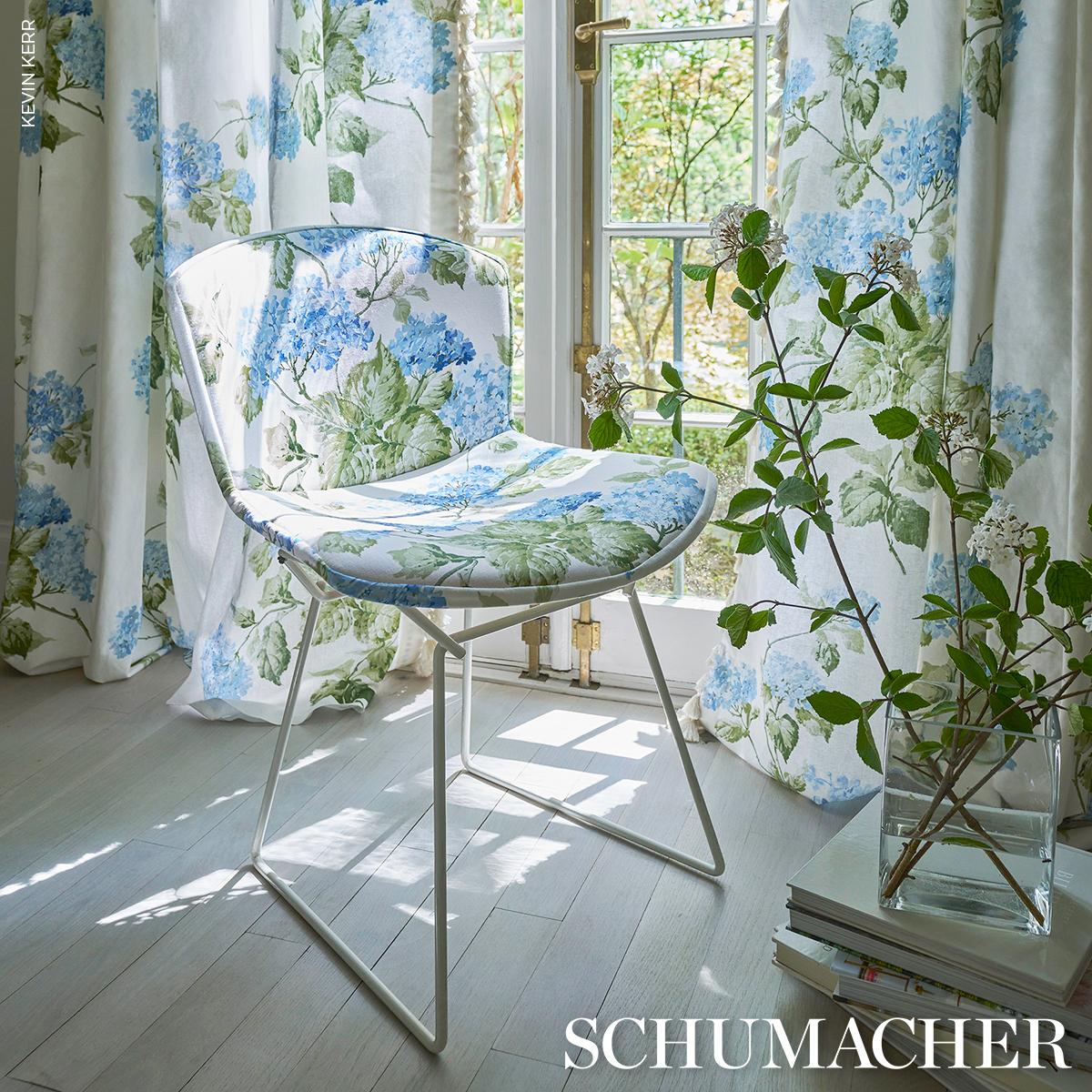 ortensia 　シングル2枚ブルー Summer Hydrangea - Blue Hydrangea Fabrics