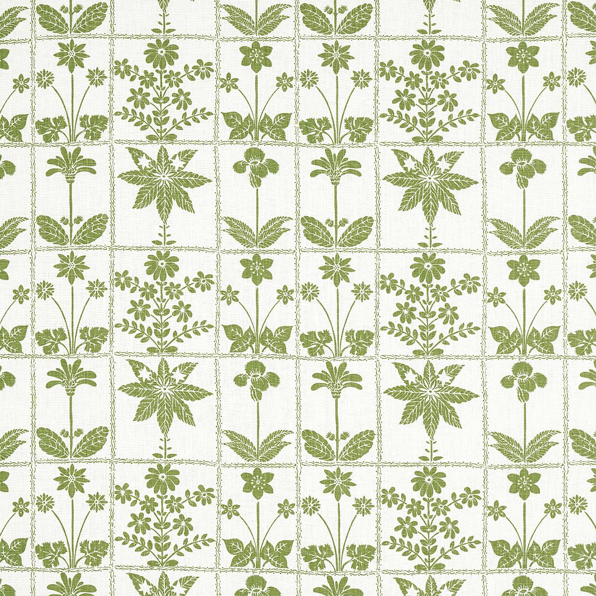 forest heroes柄の敷物 Georgia Wildflowers - Leaf Fabrics | Schumacher