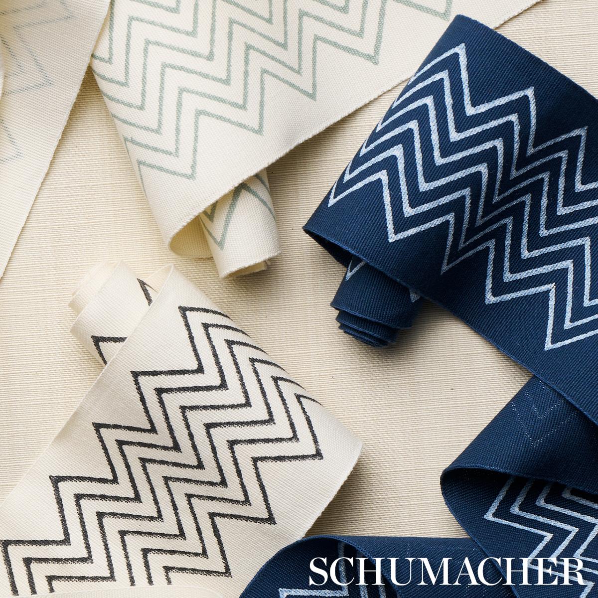 Leora Hand Blocked Tape Narrow - Sky Trims | Schumacher