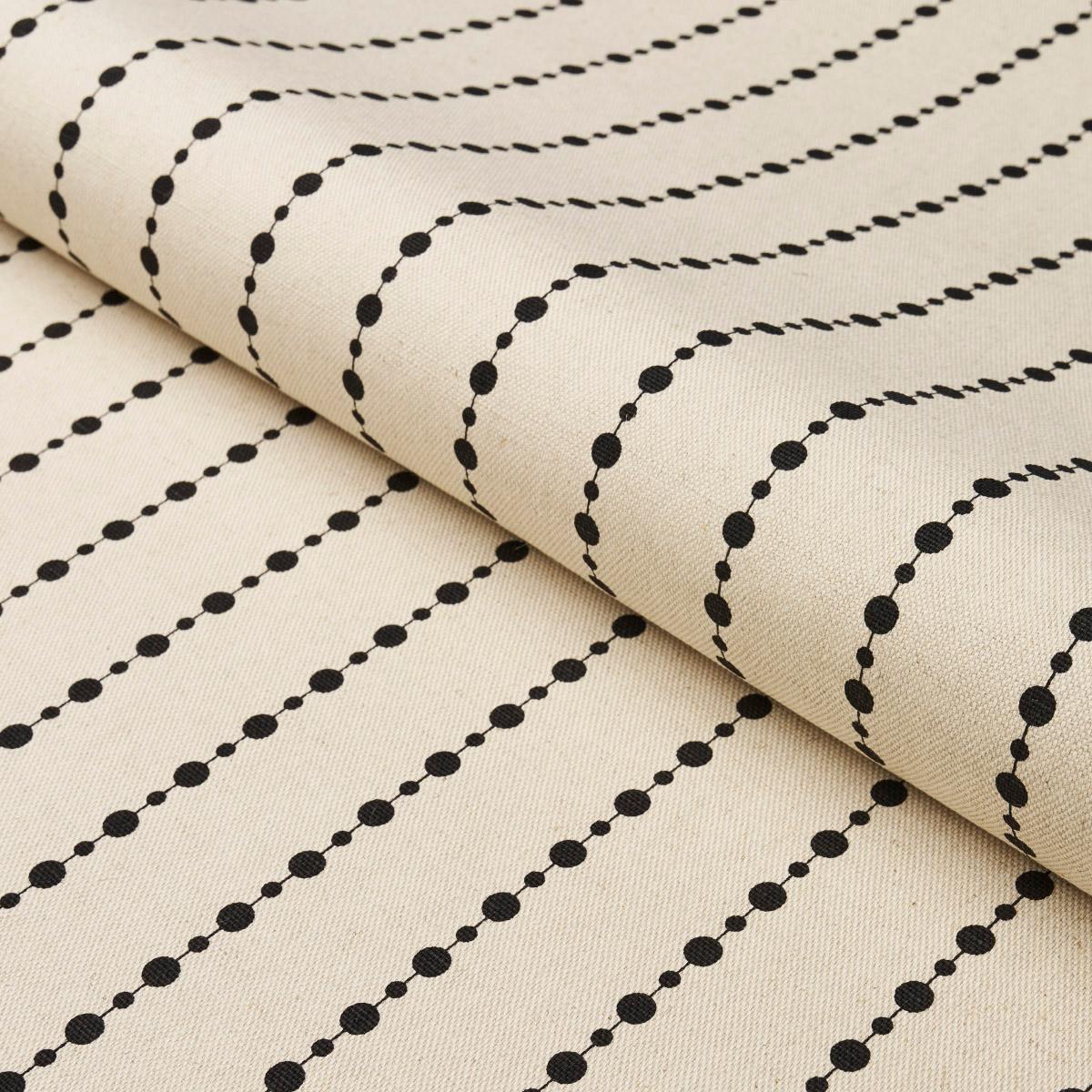 BOMBE MAT MINI (ND2 ver.)　RETRO STRIPE Beaded Stripe - Black And Cream Fabrics | Schumacher