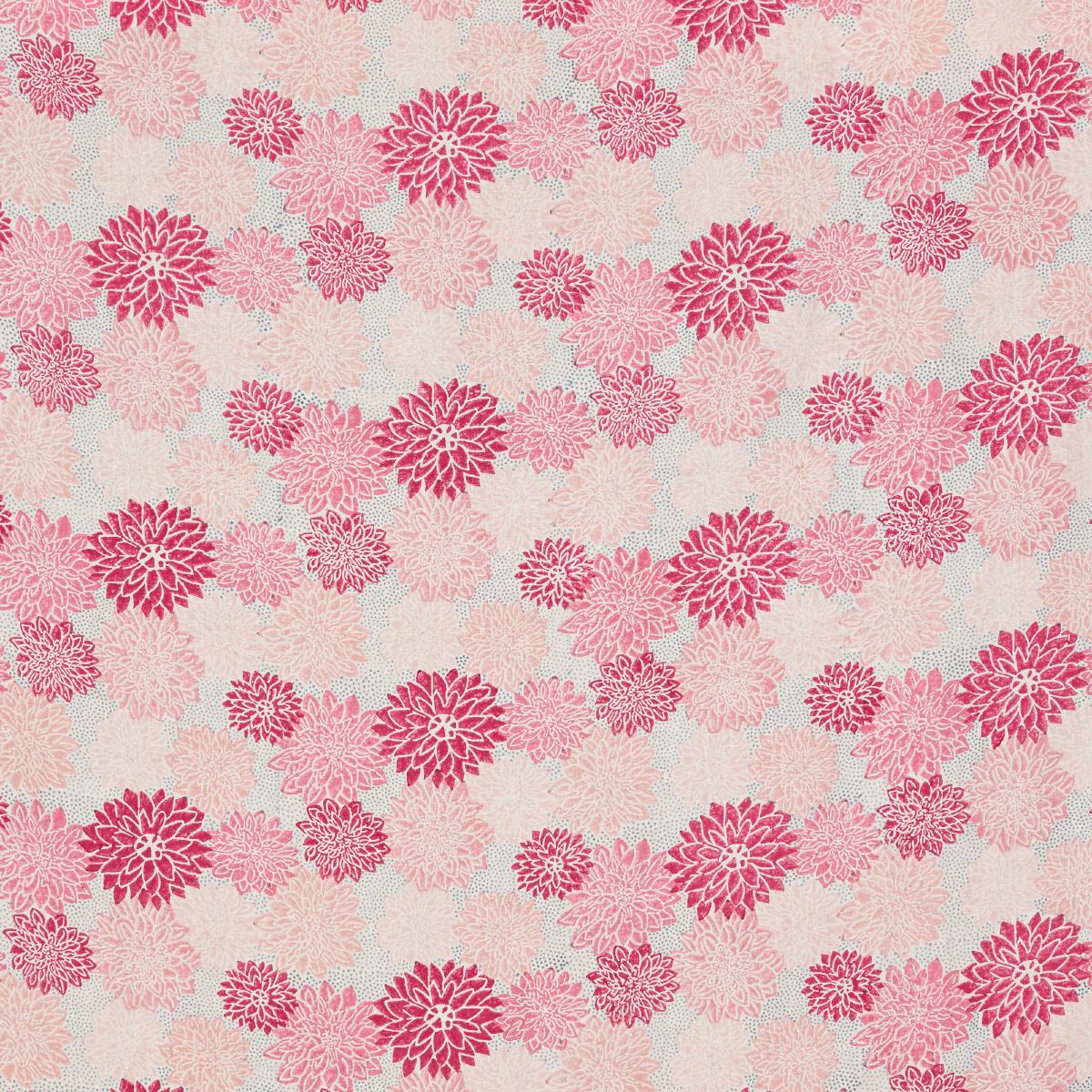 Dahlia Hand Block Print - Hot Pink Fabrics | Schumacher