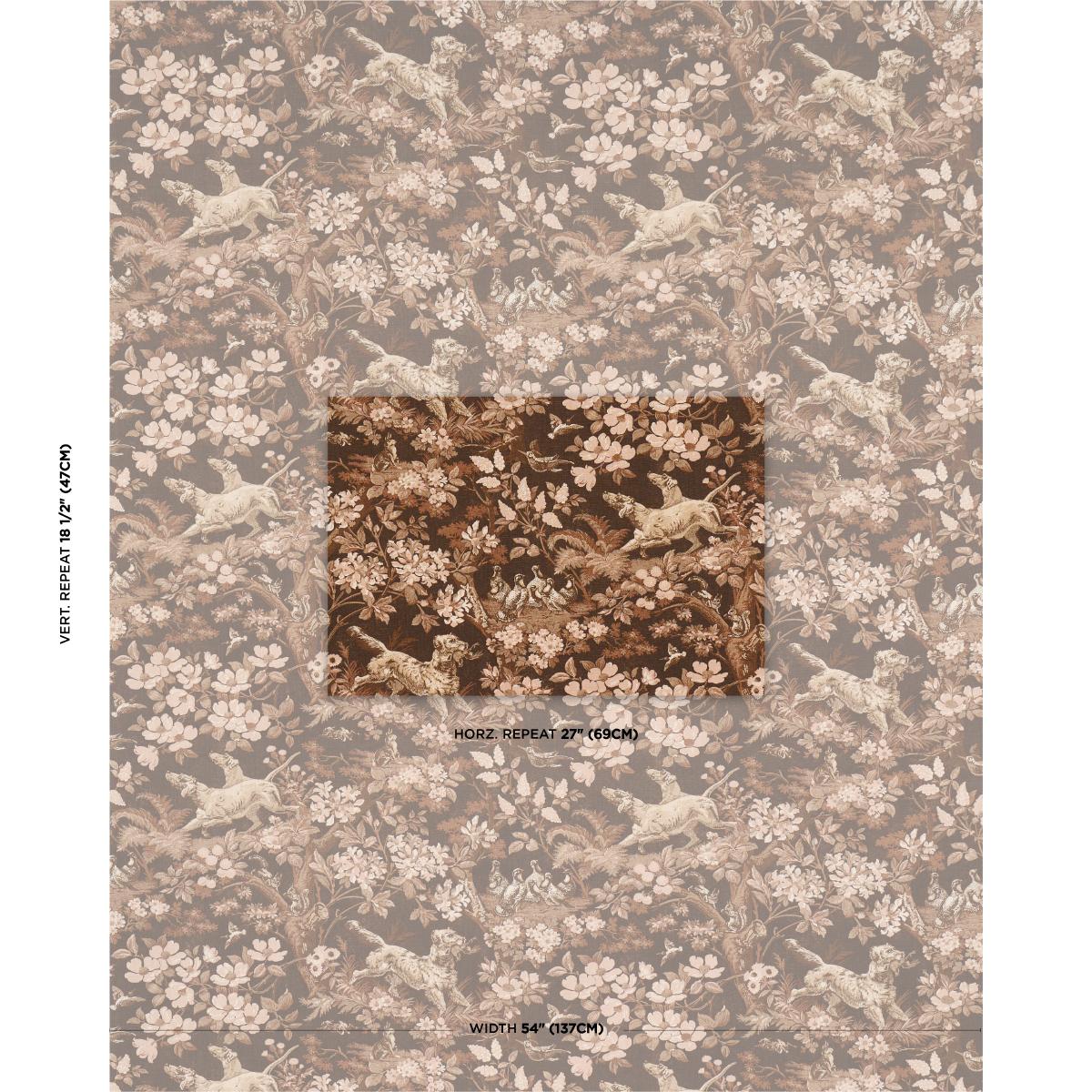 Hound Meadow - Sepia Fabrics | Schumacher