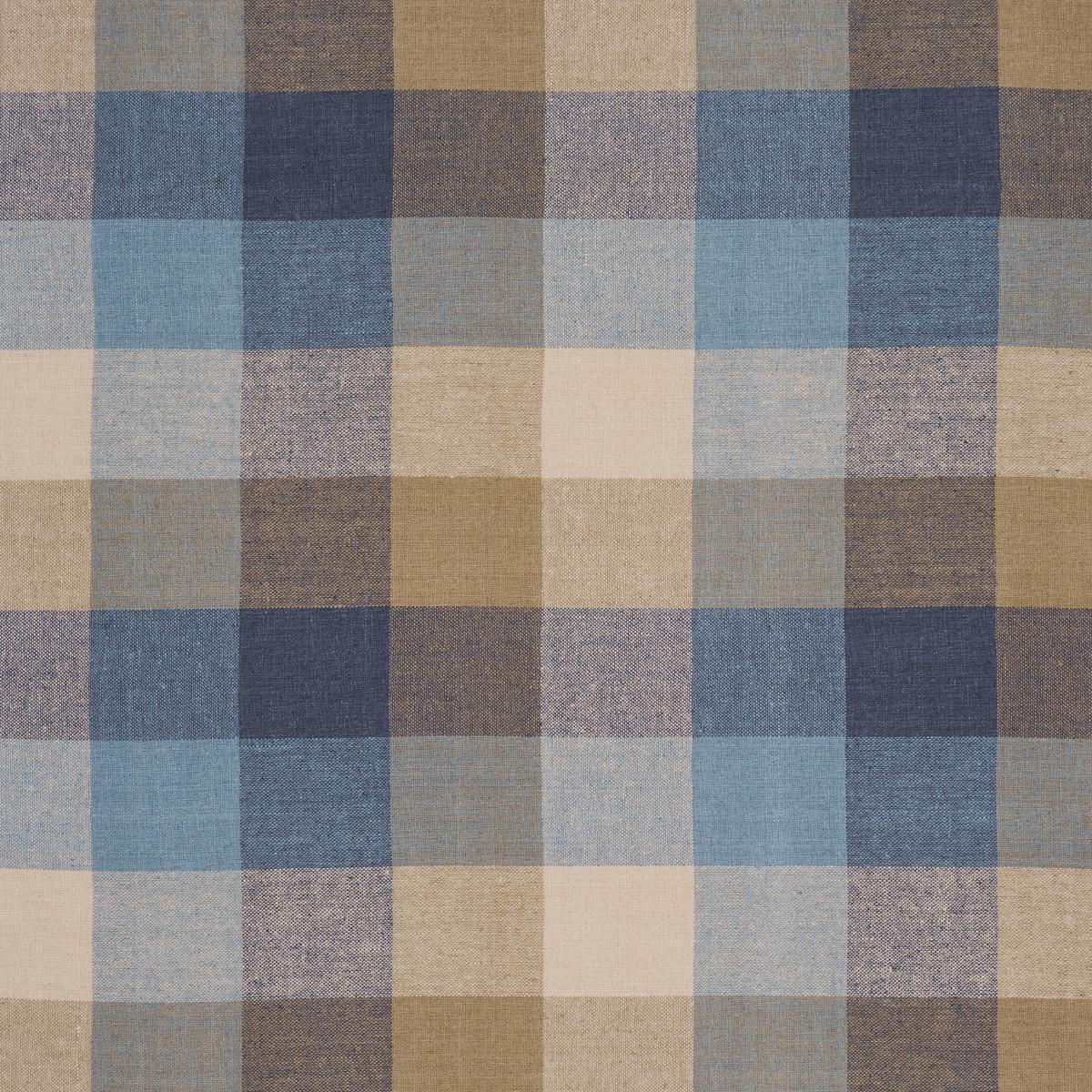 Graylyn Plaid - Indigo Fabrics | Schumacher
