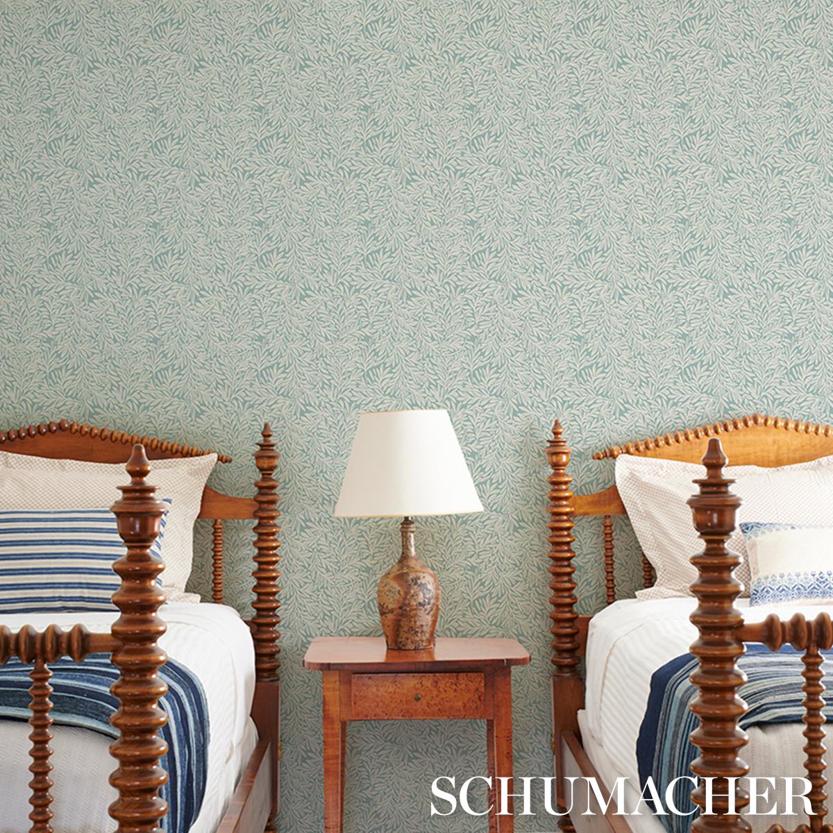 Willow Leaf - Aqua Wallpapers | Schumacher