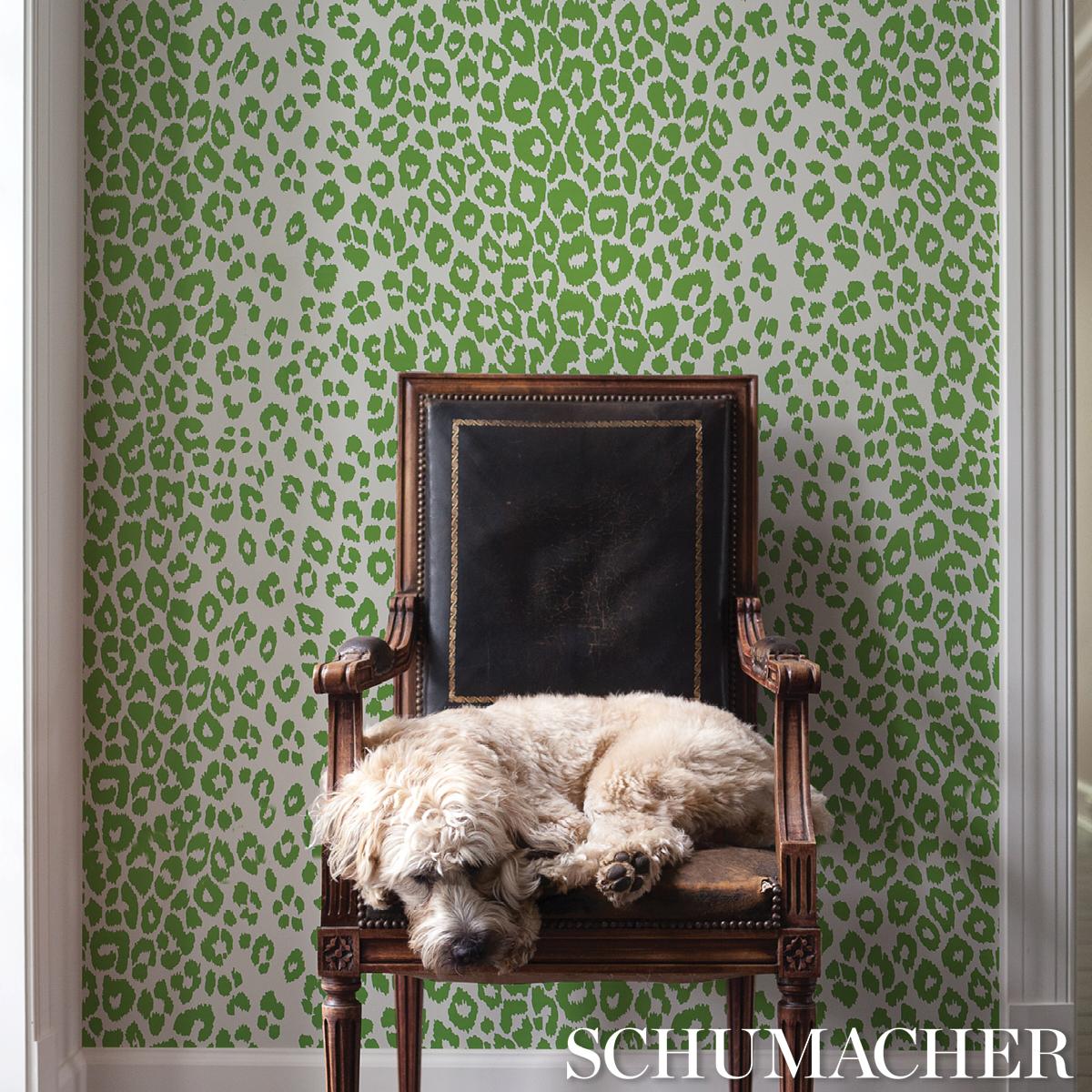 Iconic Leopard - Green Wallpapers | Schumacher