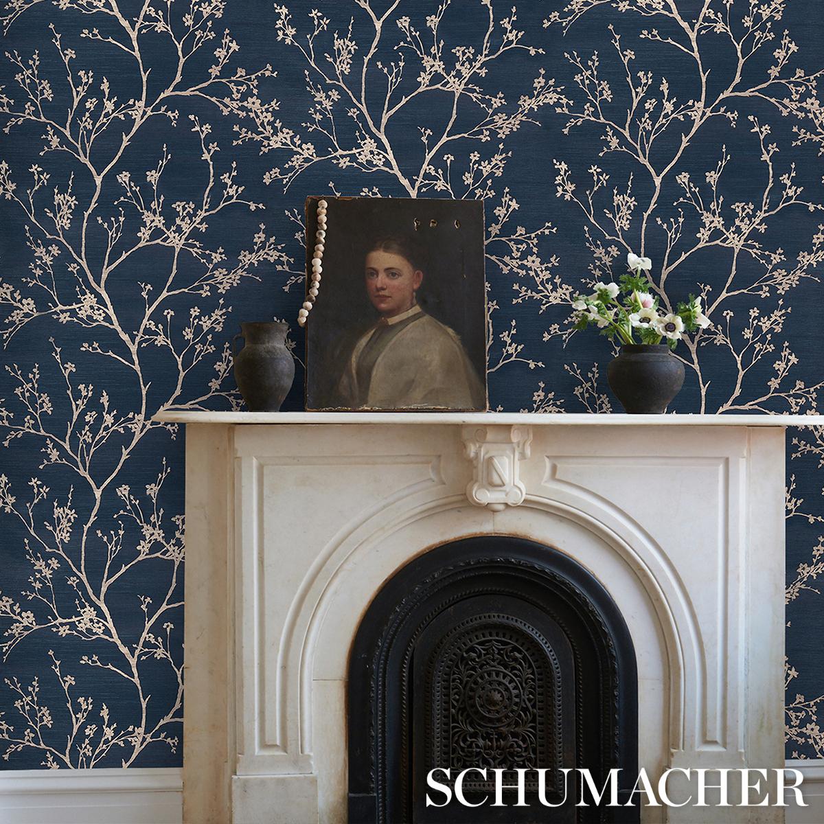 Twiggy Sisal - Indigo Wallpapers | Schumacher