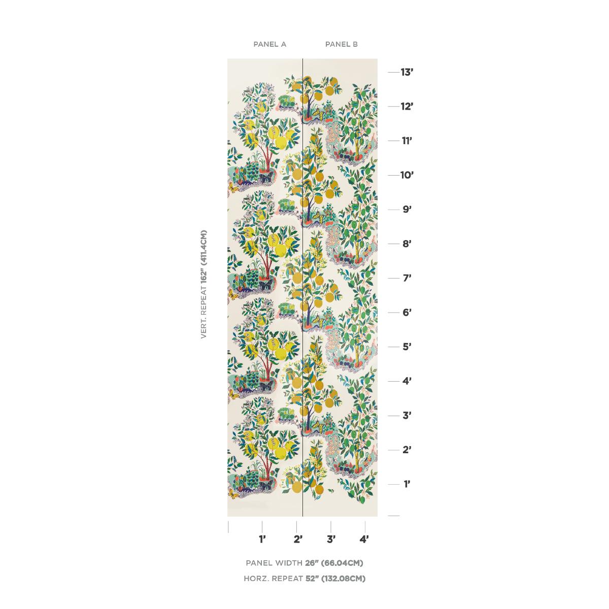 Citrus Garden Panel Set - Primary Wallpapers | Schumacher
