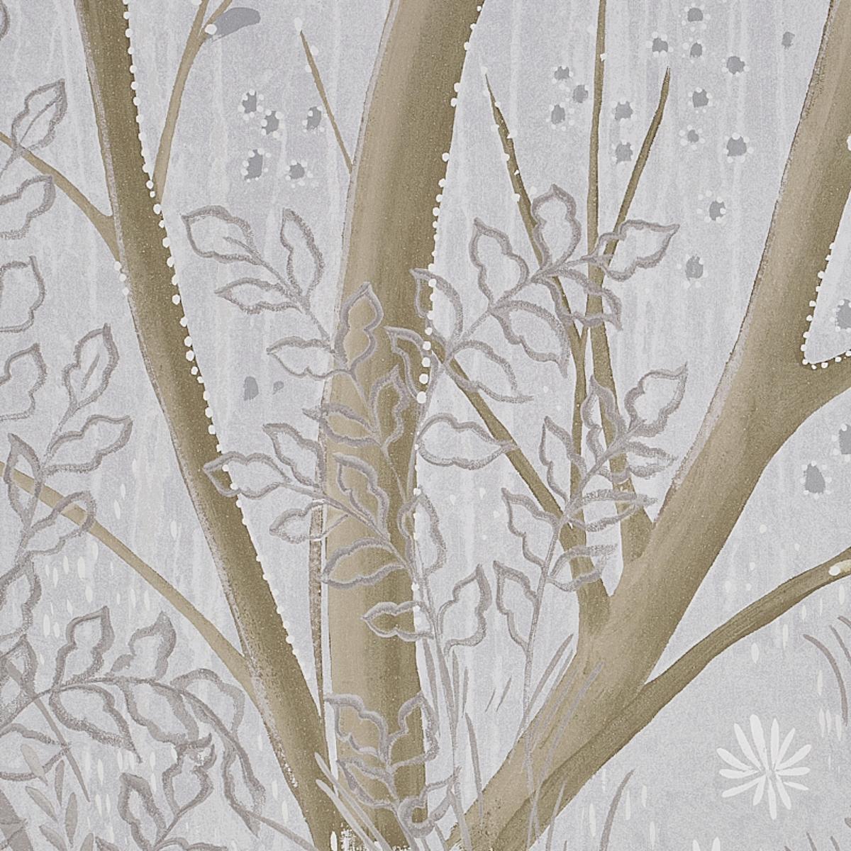 Brindille Golden Accented Panel Set - Dove Wallpapers | Schumacher
