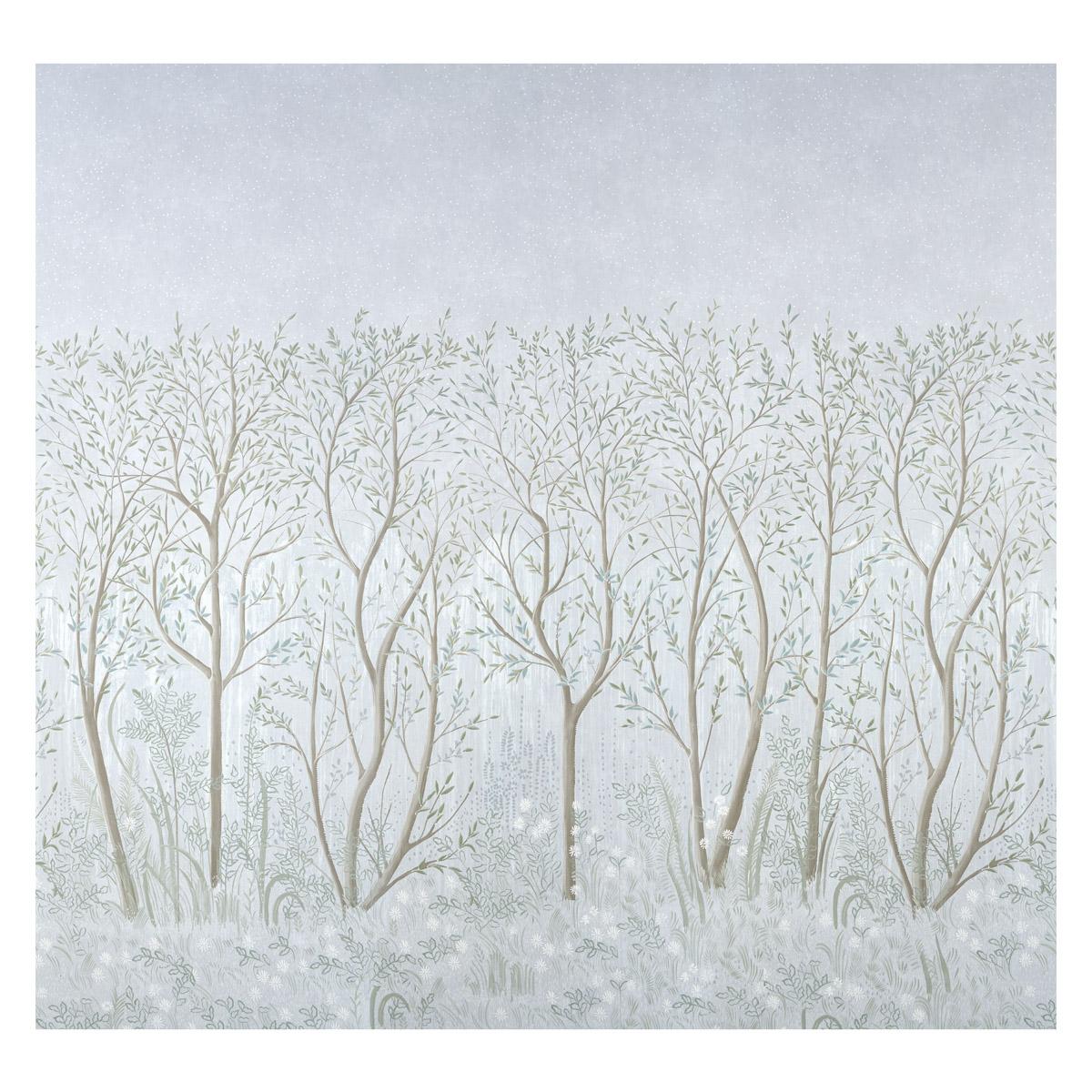 Brindille Golden Accented Panel Set - Mineral Wallpapers | Schumacher