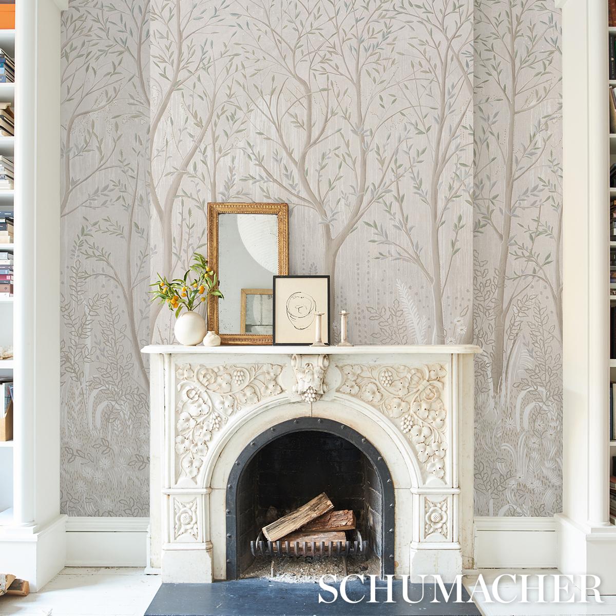 Brindille Golden Accented Panel Set - Alabaster Wallpapers