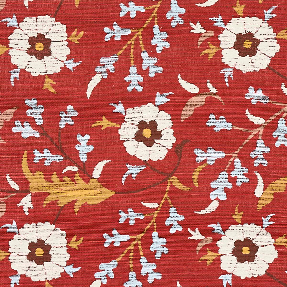 Floralia Sisal - Garnet Wallpapers | Schumacher