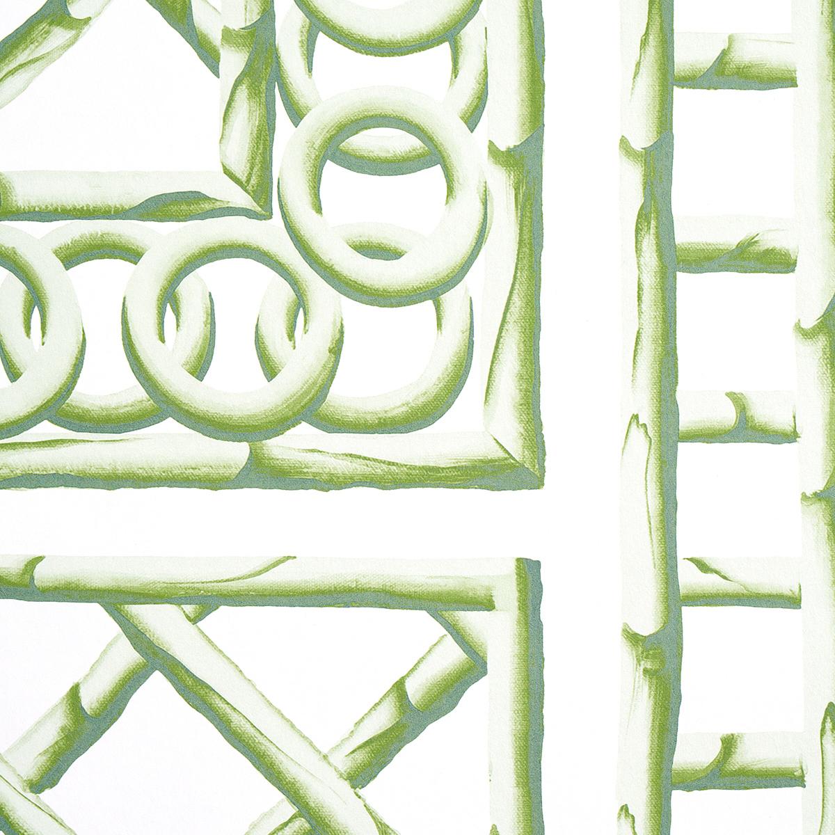 Bamboo Trellis Panel B - Green Wallpapers | Schumacher