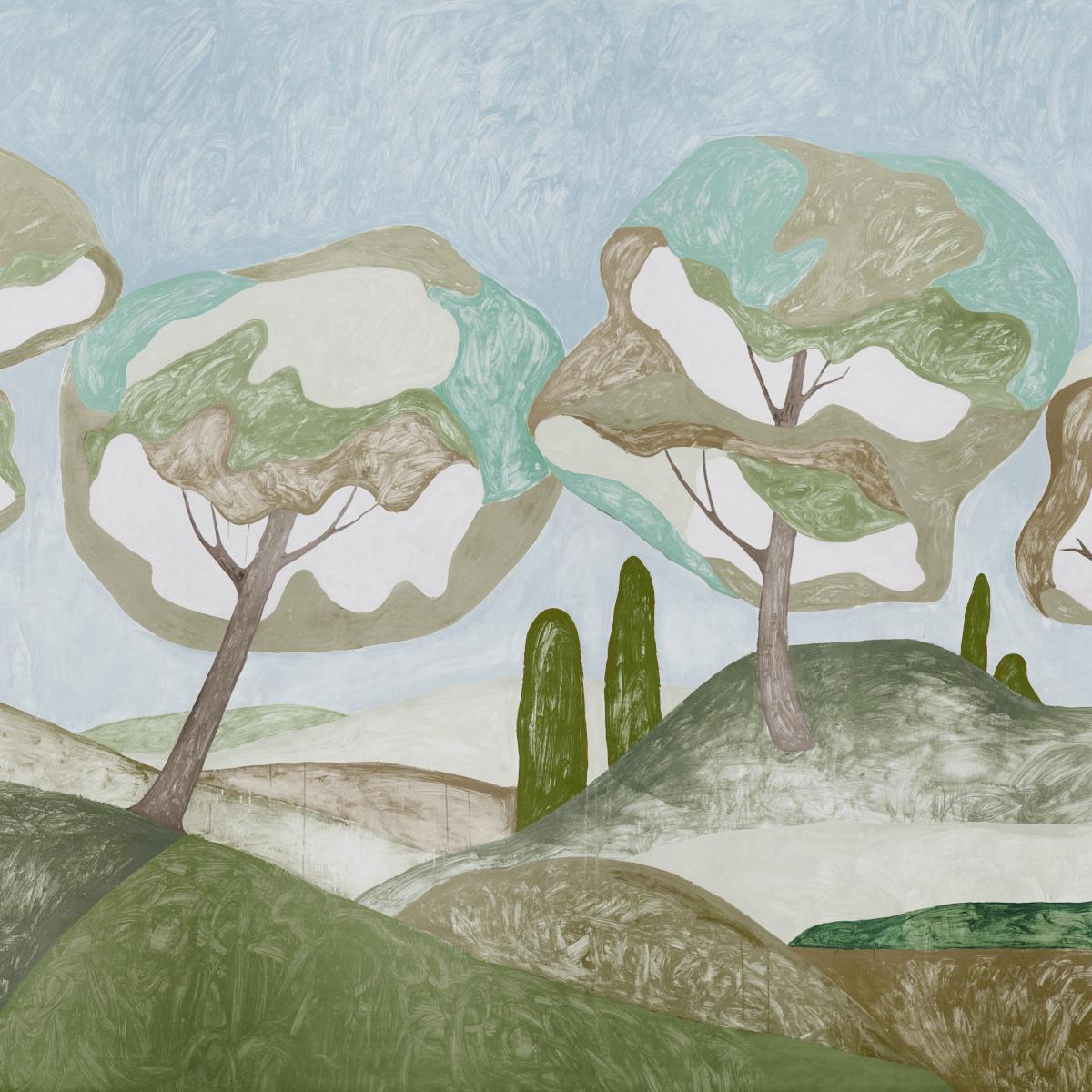 絵画 Forest Hills Forest Hills Panel Set - Sky Wallpapers | Schumacher