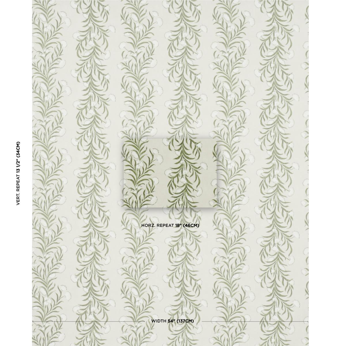 Tasmanian Mimosa - Ivory & Green Wallpapers | Schumacher