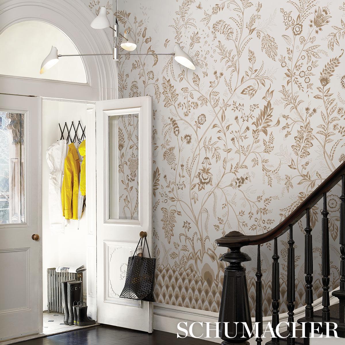 Chinoiserie Grande Panel Set - Neutral Wallpapers | Schumacher