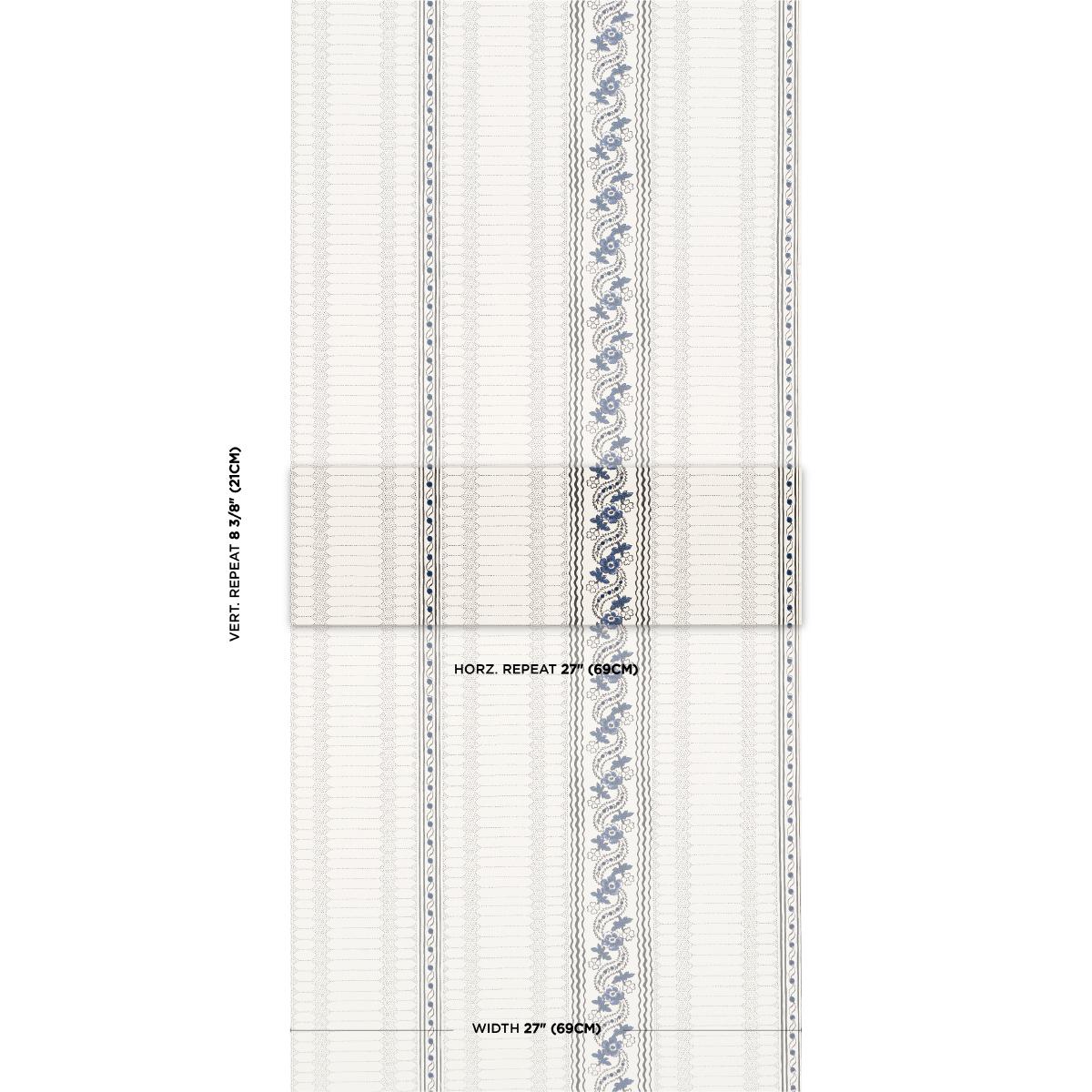 Serena Stripe - Blue Wallpapers | Schumacher