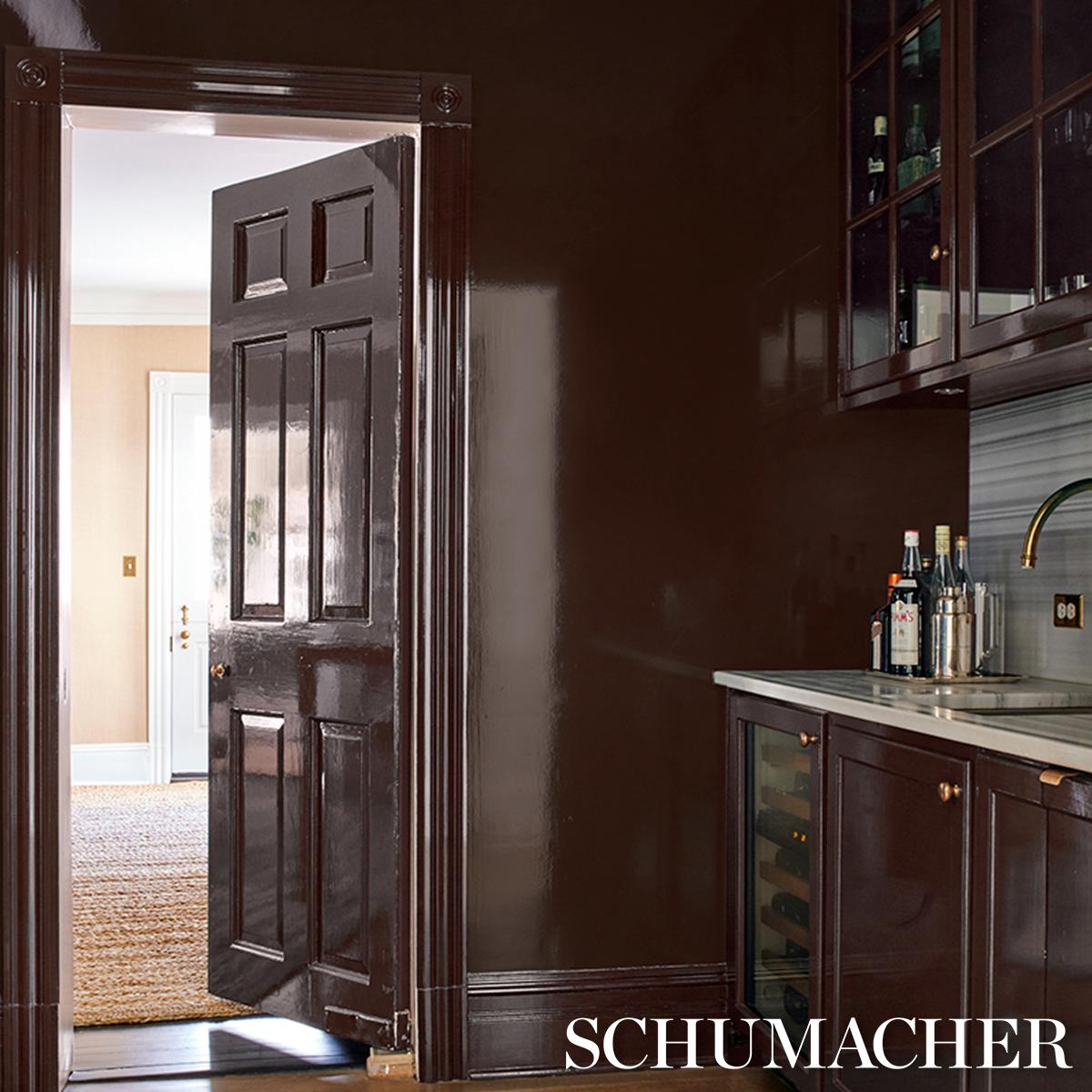 Ace Faux Lacquer Performance Vinyl - Mocha Wallpapers | Schumacher, image size:1200x1200