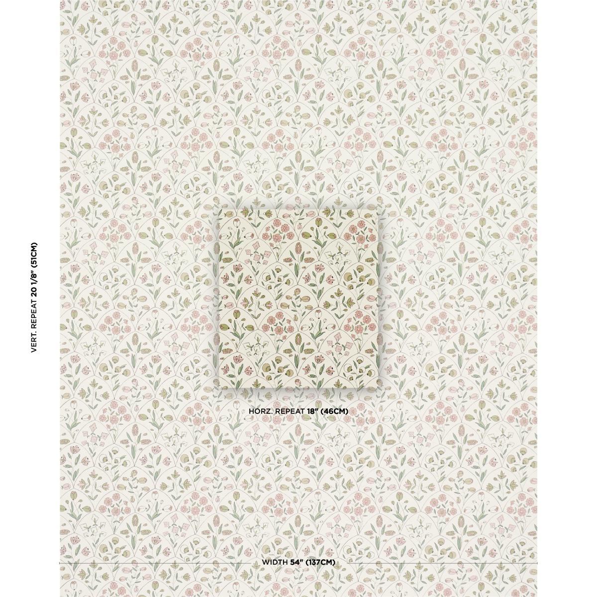 Frances Scallop Floral - Petal Wallpapers | Schumacher