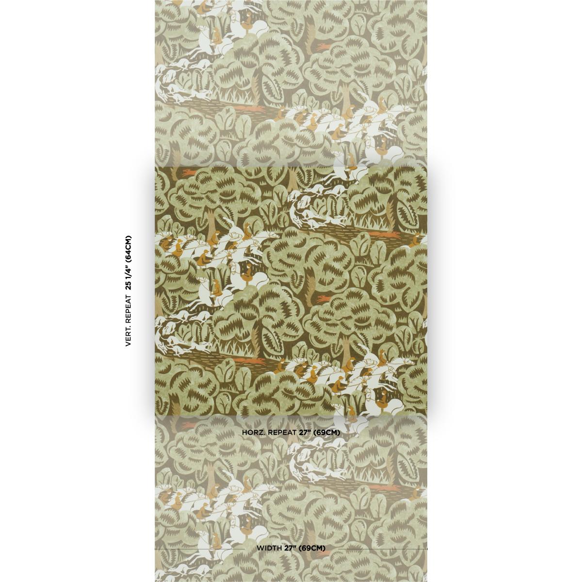 Margaret Schloeman's Fox Chase - Sage & Soft Brown Wallpapers