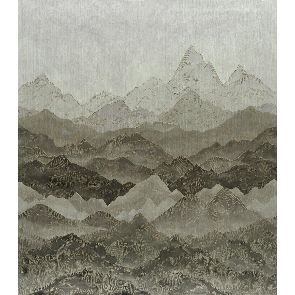 Atmospheric Landscape Panel Set - Misty Mountains Wallpapers