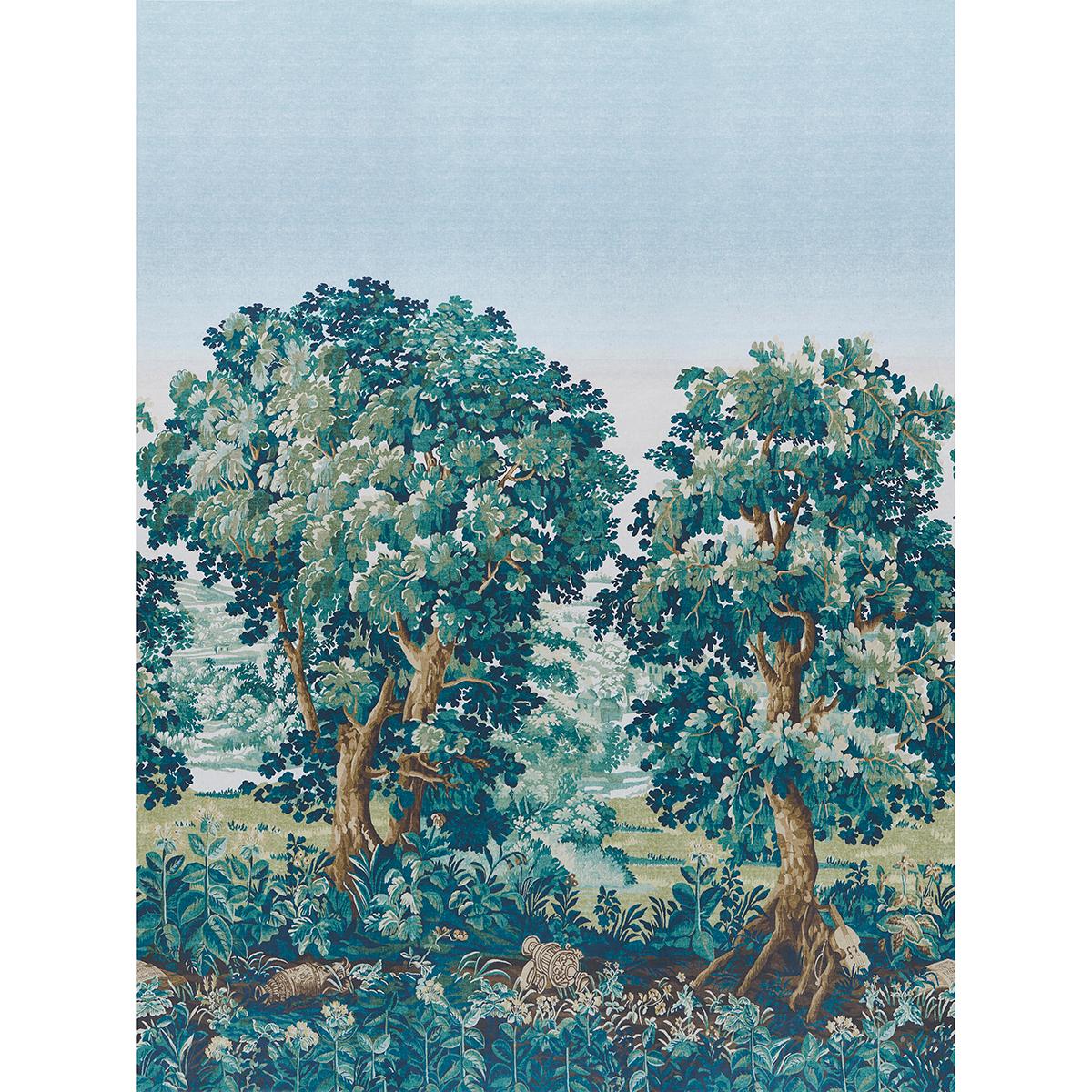 La Forêt 3 Panel Set - Autumn Green Forest Wallpapers | Schumacher