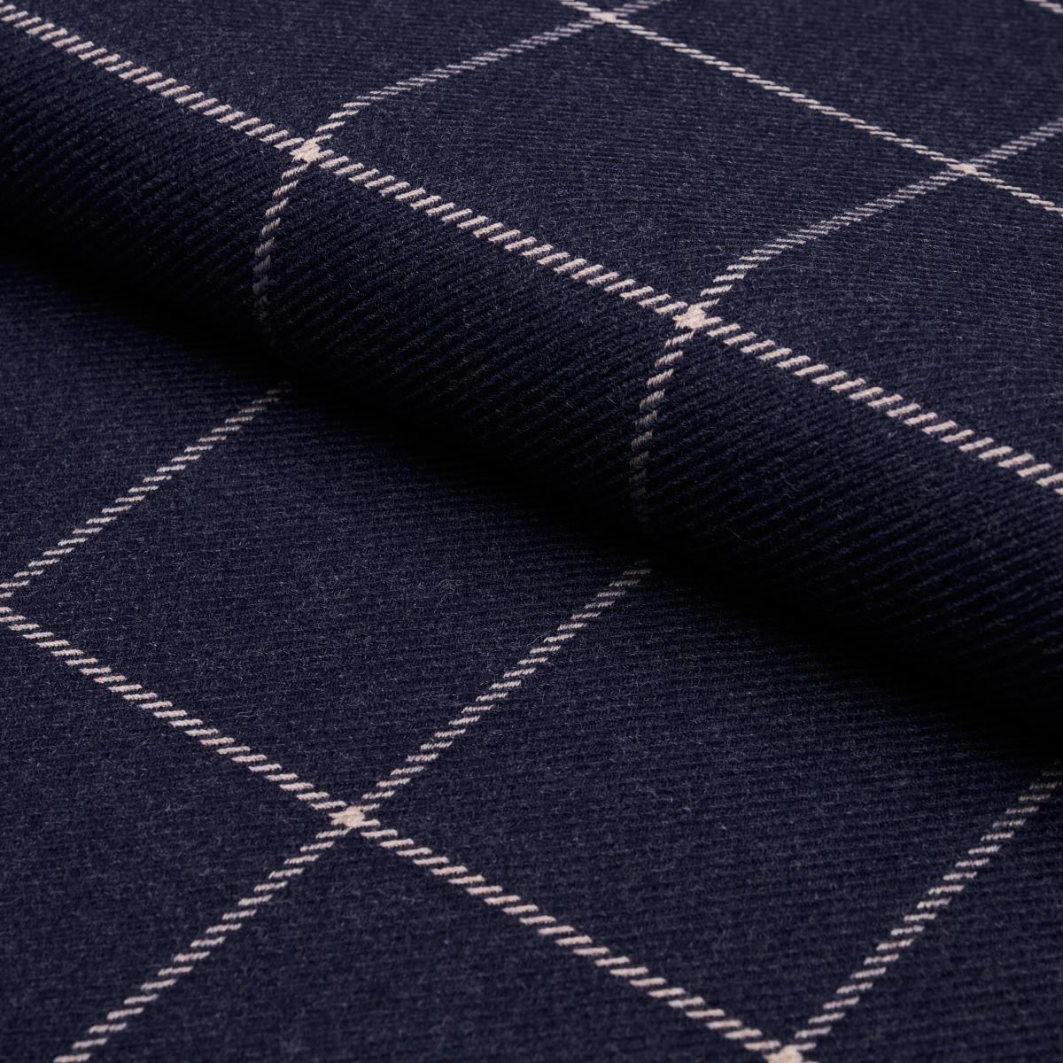 Bancroft Wool Plaid - Navy Fabrics | Schumacher