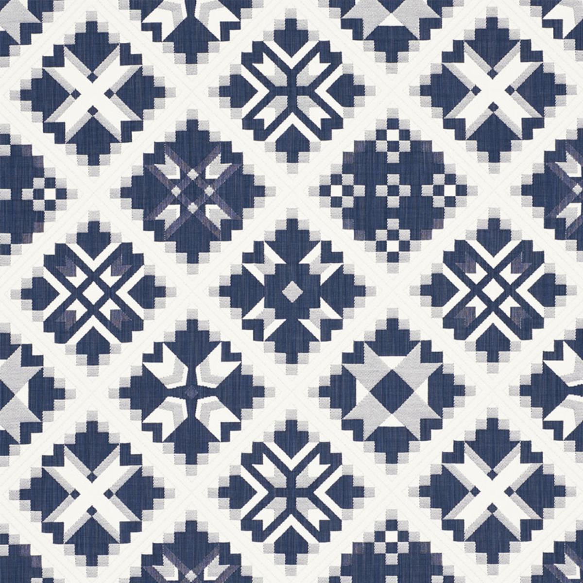 Tristan Patchwork - Indigo Fabrics | Schumacher