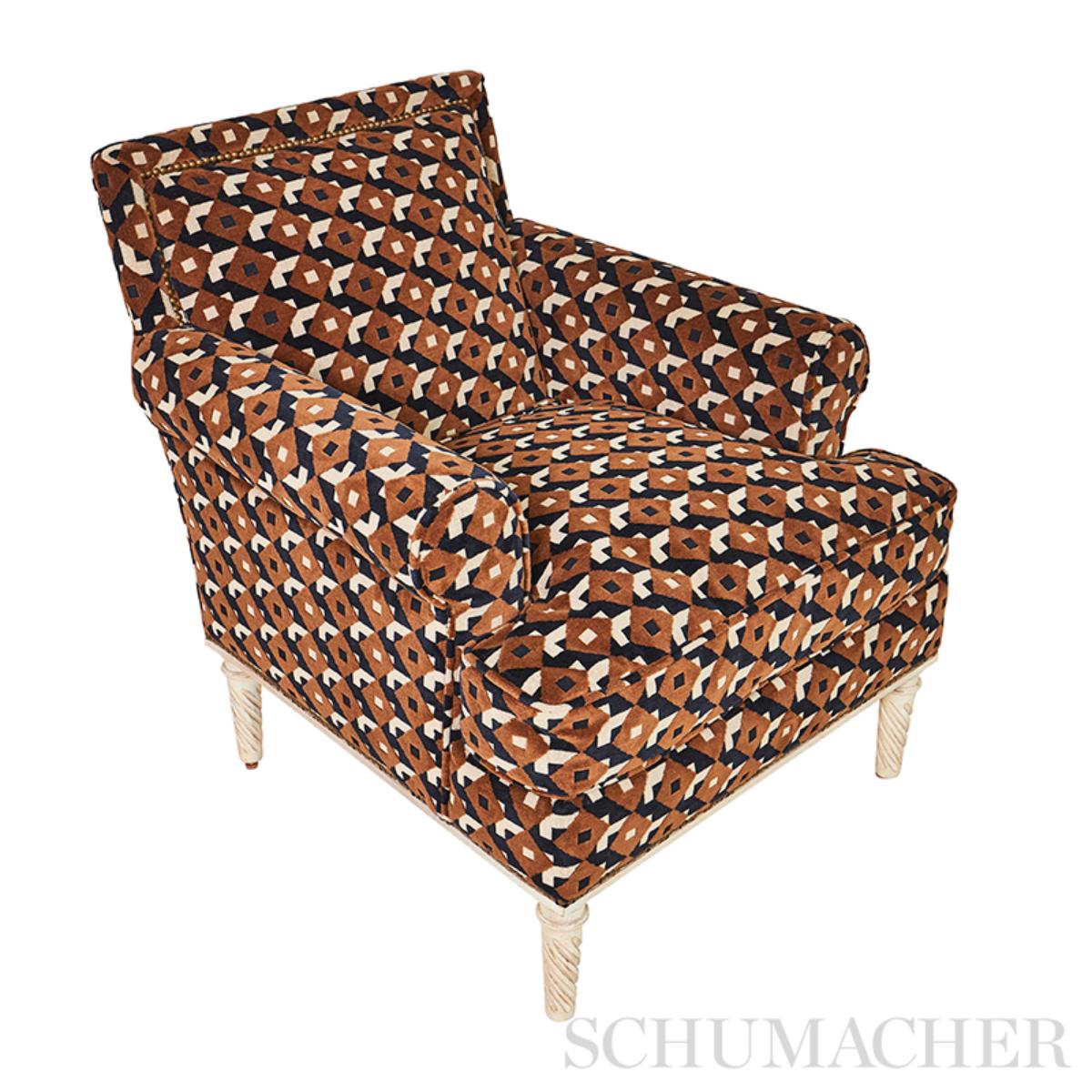 Dazzle Ship Velvet - Brown & Black Fabrics | Schumacher