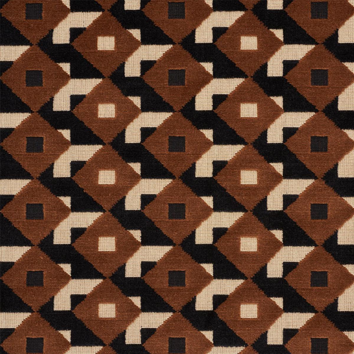 Dazzle Ship Velvet - Brown & Black Fabrics