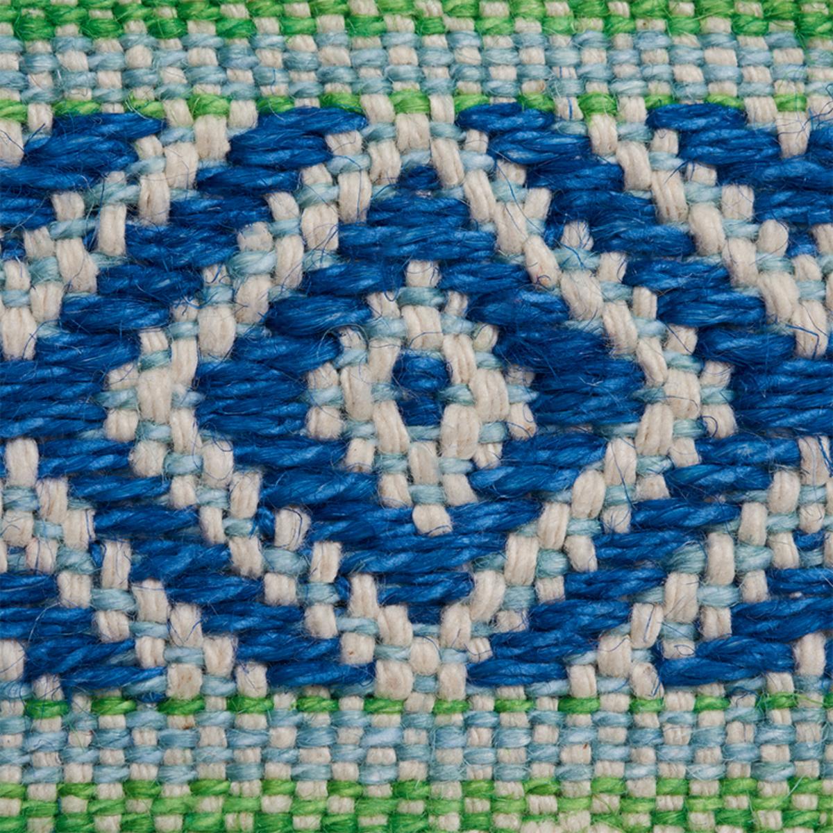Larson Handwoven Tape - Blue & Green Trims | Schumacher