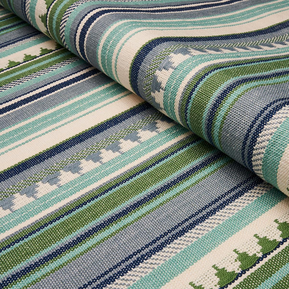 Zuni Stripe - Aqua Fabrics | Schumacher